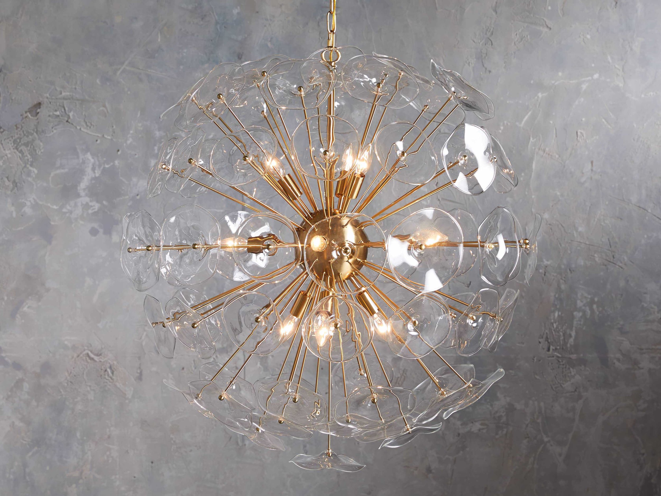 Lily 10 Light Round Chandelier in Brass - $1,519.20 - Arhaus