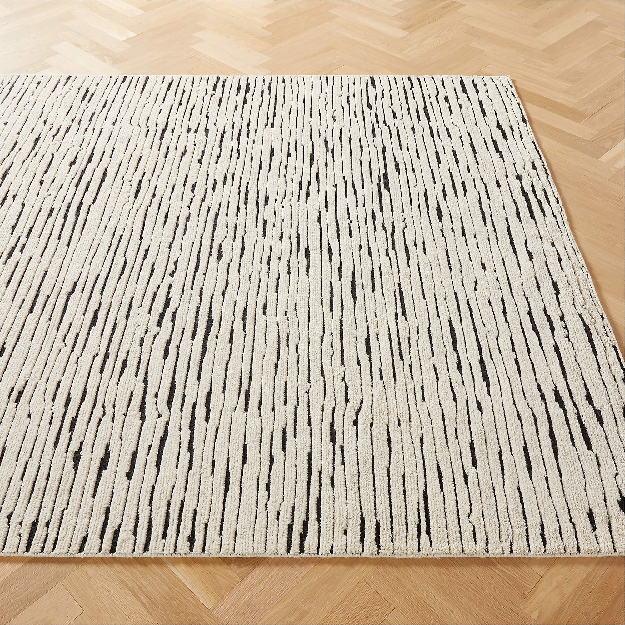 CB2 - $649 - Levi Hand-knotted New Zealand Wool Black and White Area Rug 