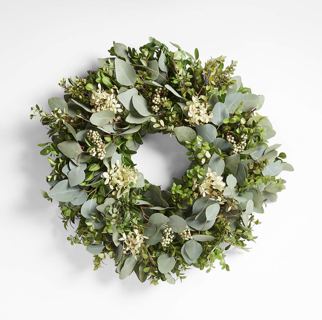 Crate &amp; Barrel - $99.95 - Live Hydrangea Berry Wreath