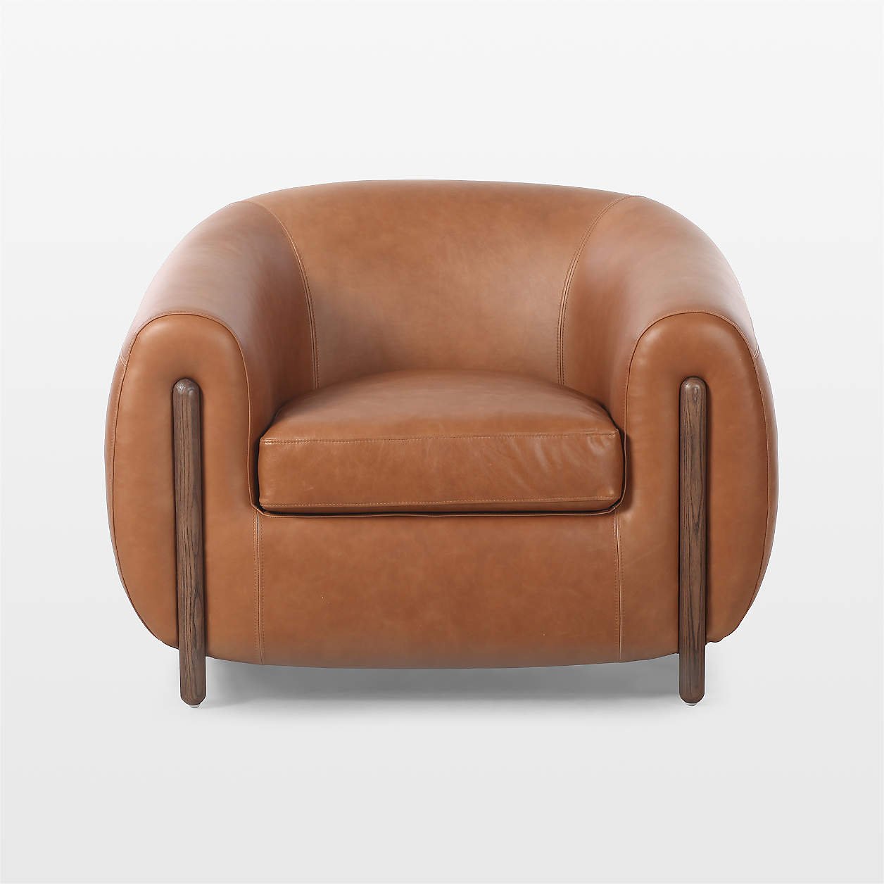 Crate &amp; Barrel - $1999 - Nora Camel Brown Leather Accent Chair