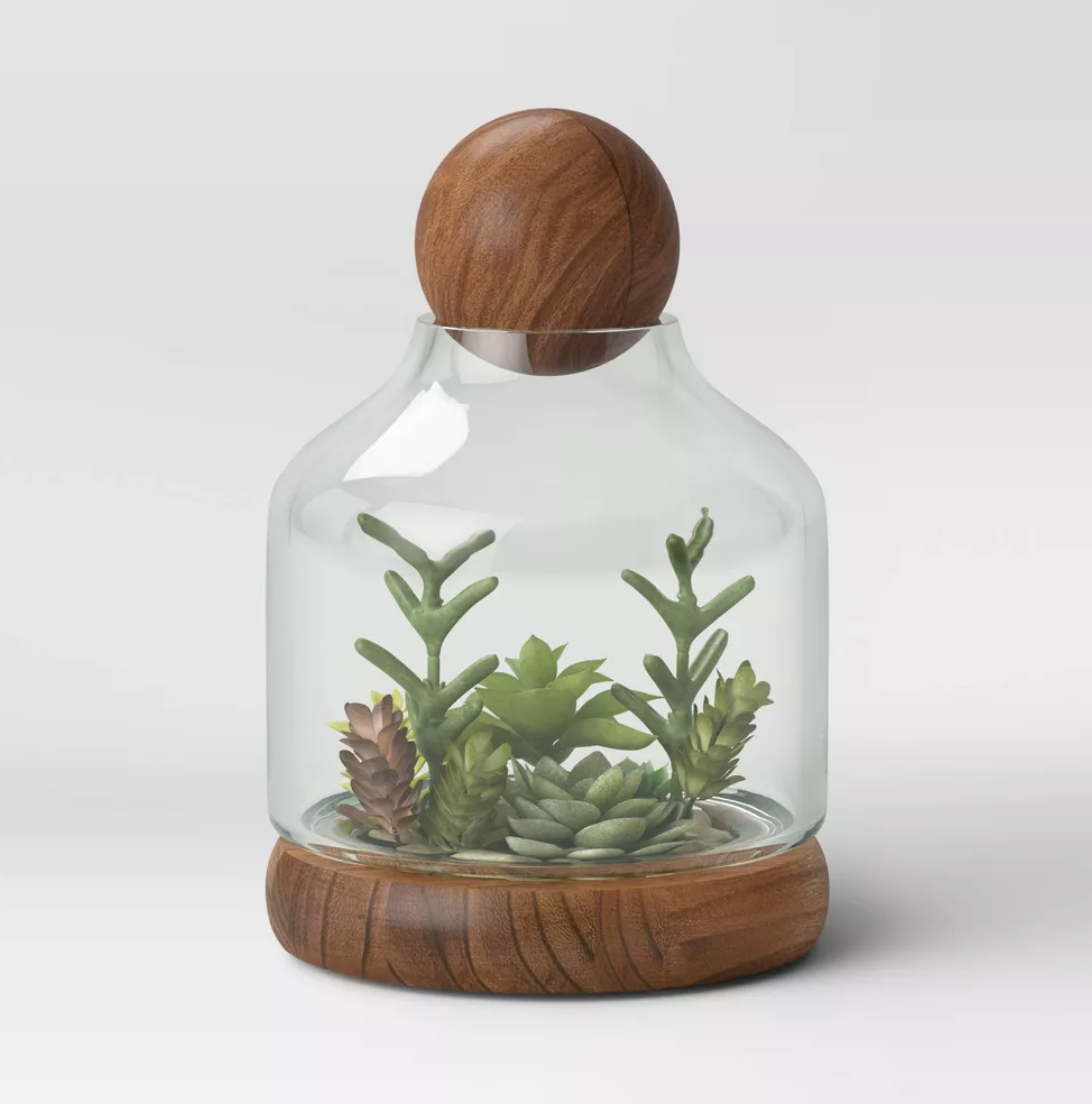 Target - $21 - Recycled Glass/Wood Terrarium