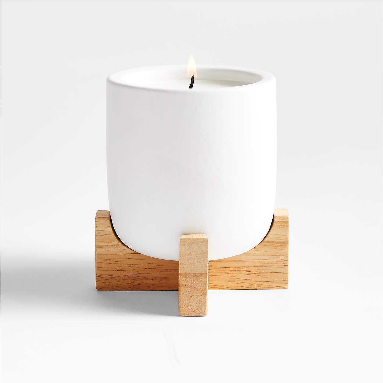 Crate &amp; Barrel - $24.95 - Wilmette 1-Wick Citronella Candle with Wooden Stand