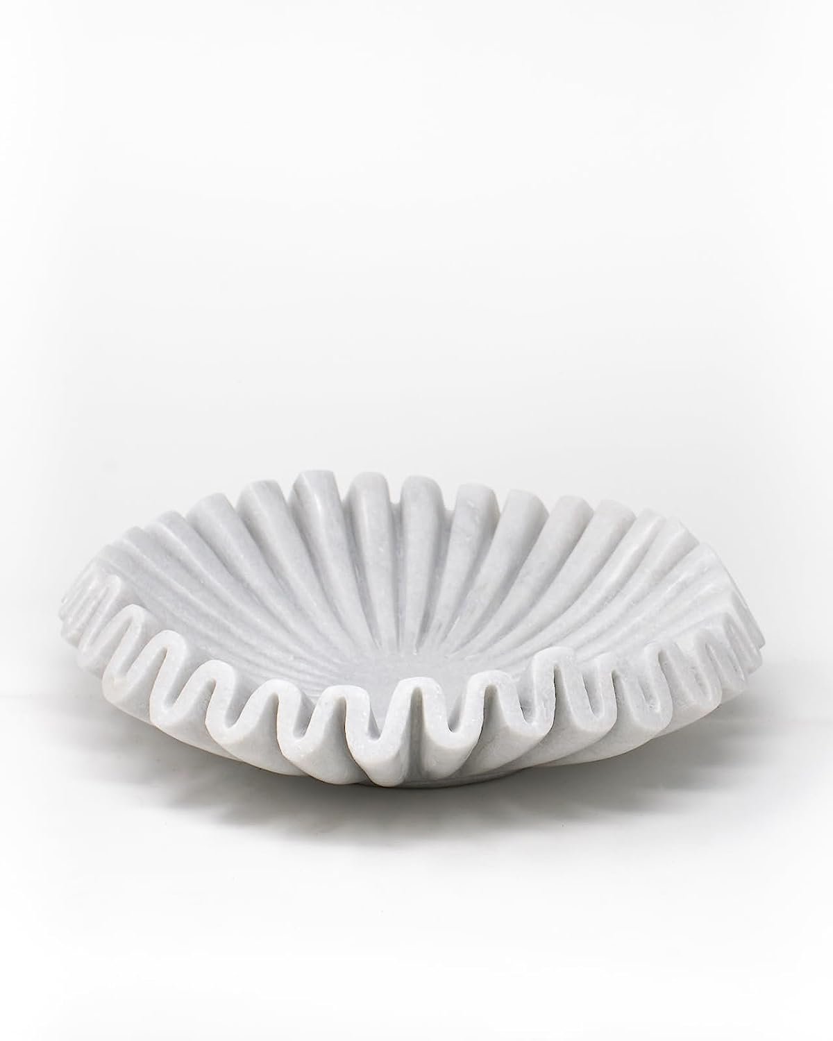 White Marble Decorative Ruffle Bowl - $99.95