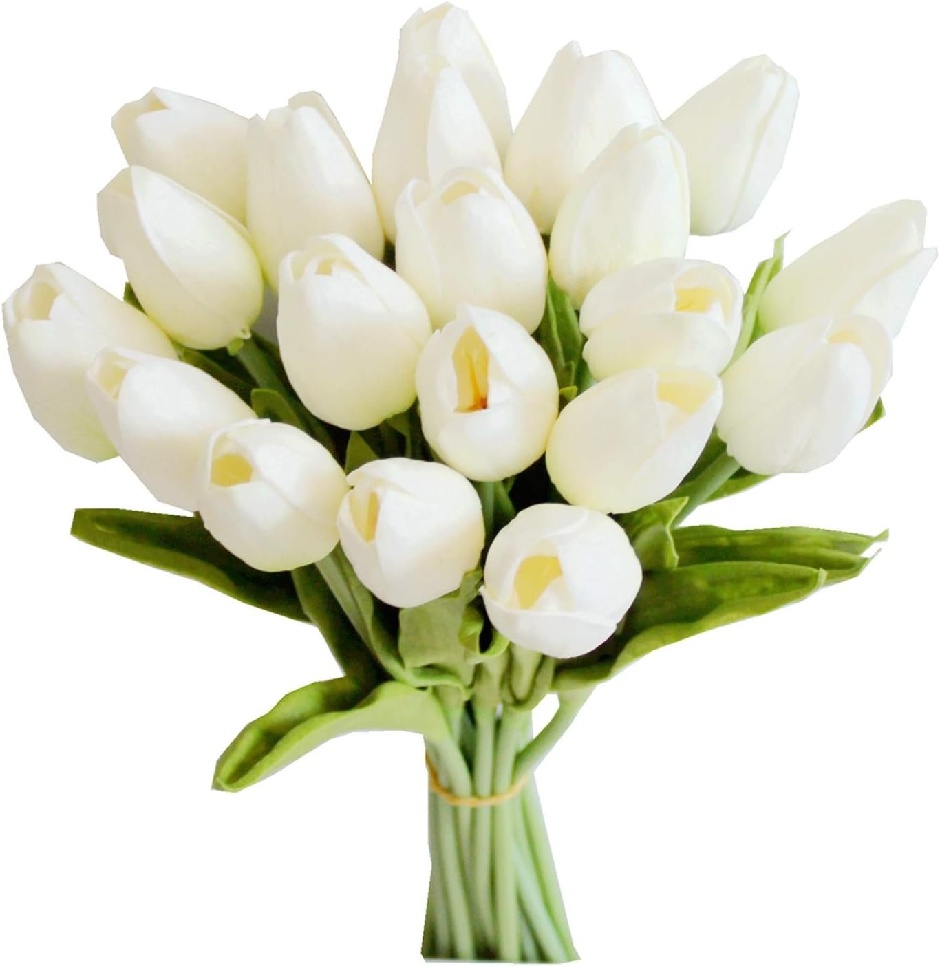 20pcs White Flowers Artificial Tulip Silk Flowers - $18.99