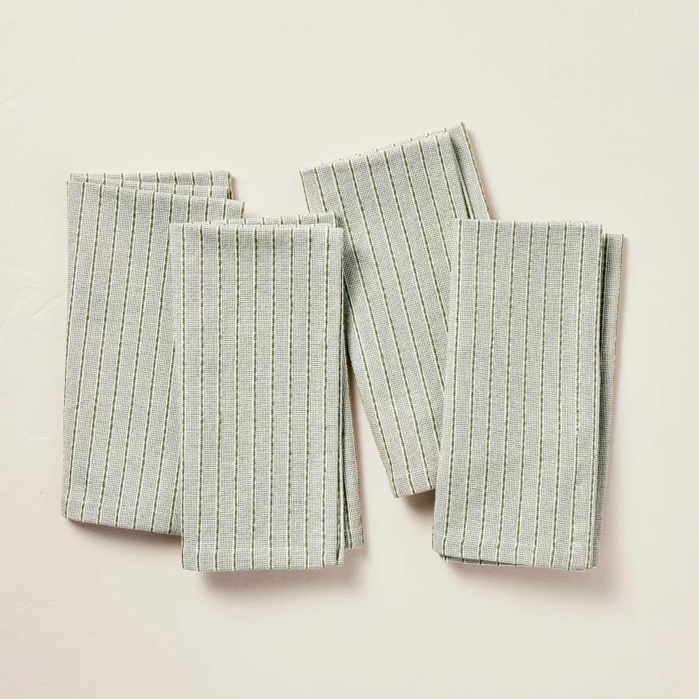 4pk Textured Stripe Cloth Napkins - $11.99