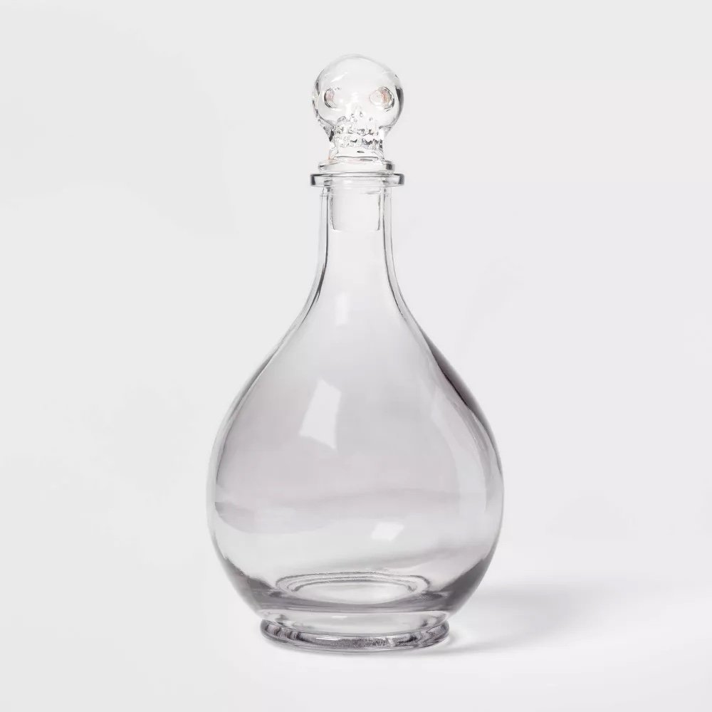 Glass Decanter with Skull Stopper - $15 - Target