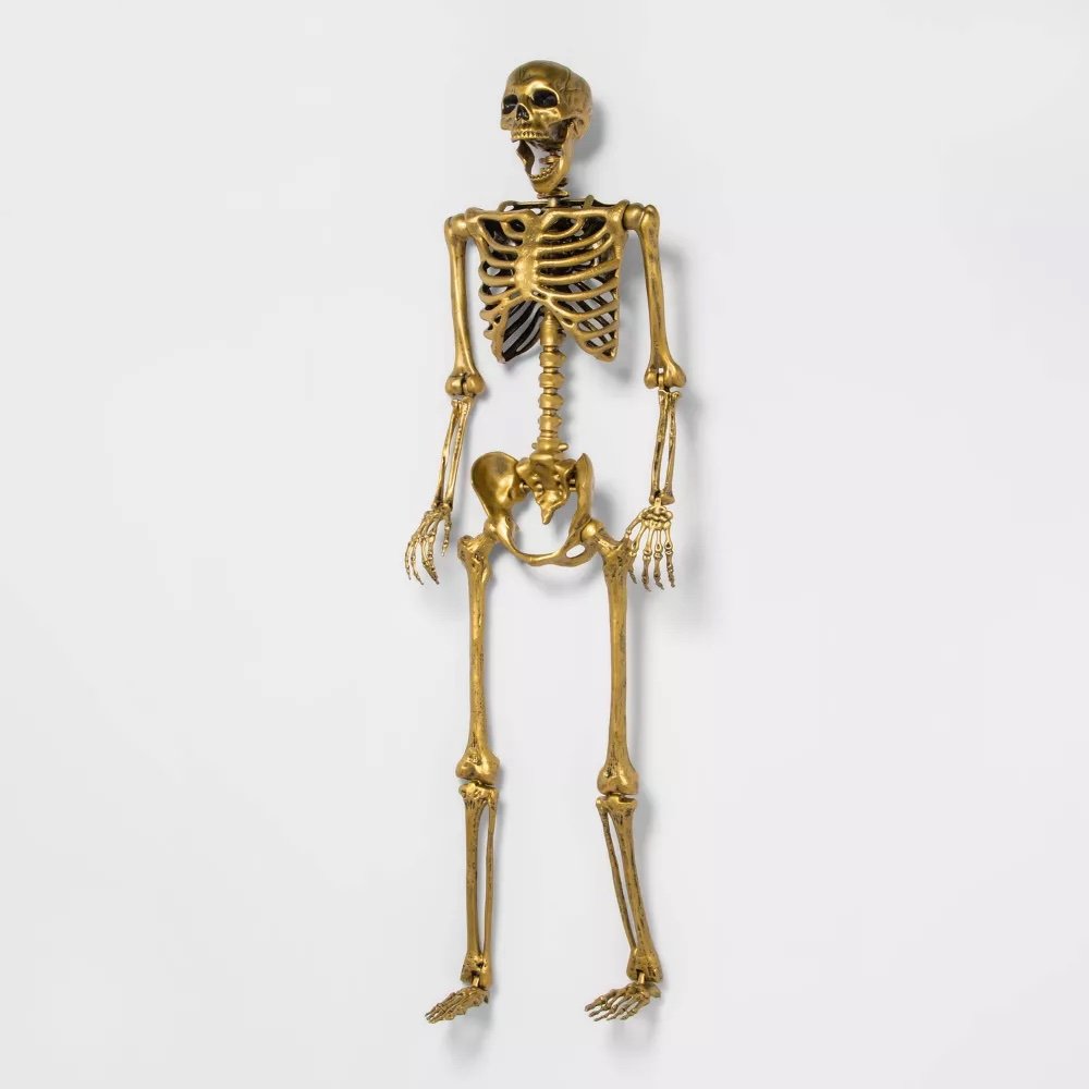 60" Posable Gold Skeleton Halloween Decorative Mannequin - $40 - Target
