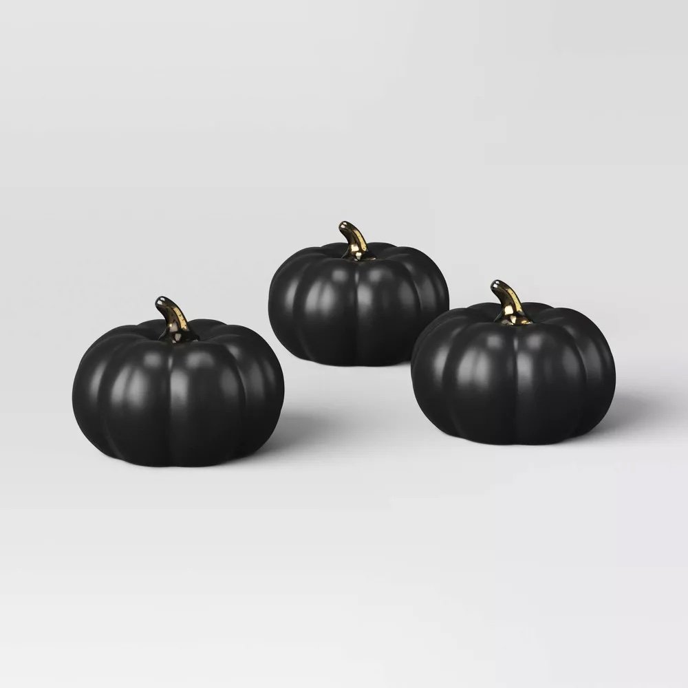 Set of 3 Small Ceramic Halloween Pumpkins - $15 - Target