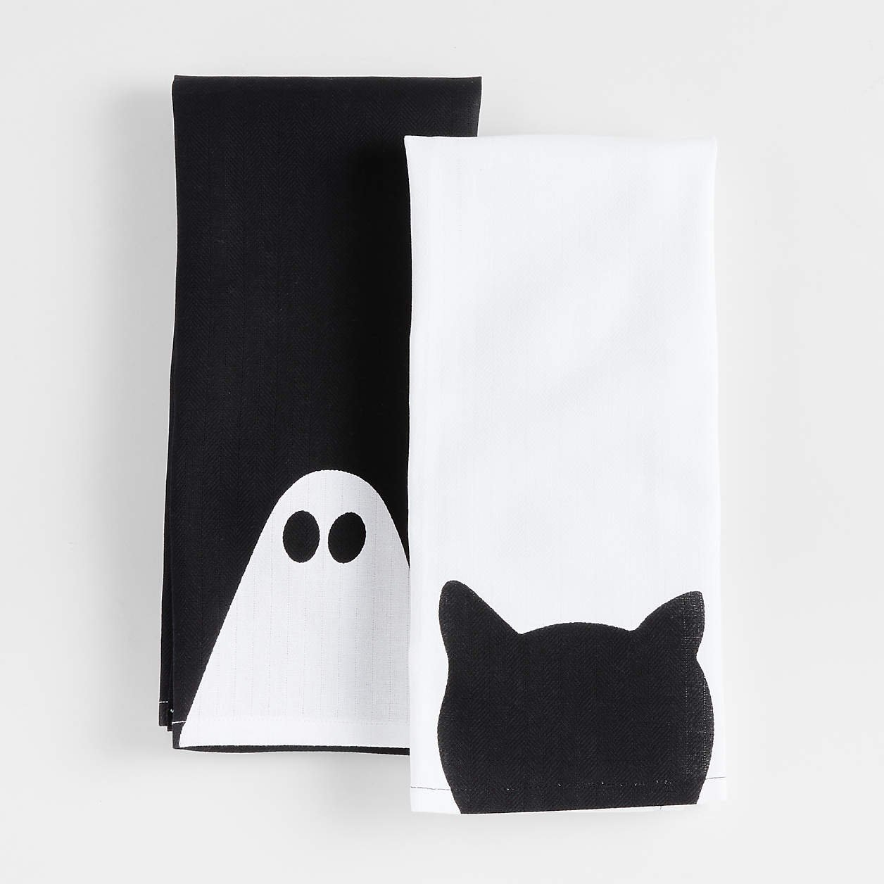 Halloween Organic Cotton Dish Towels, Set of 2 - $19.95 - Crate &amp; Barrel