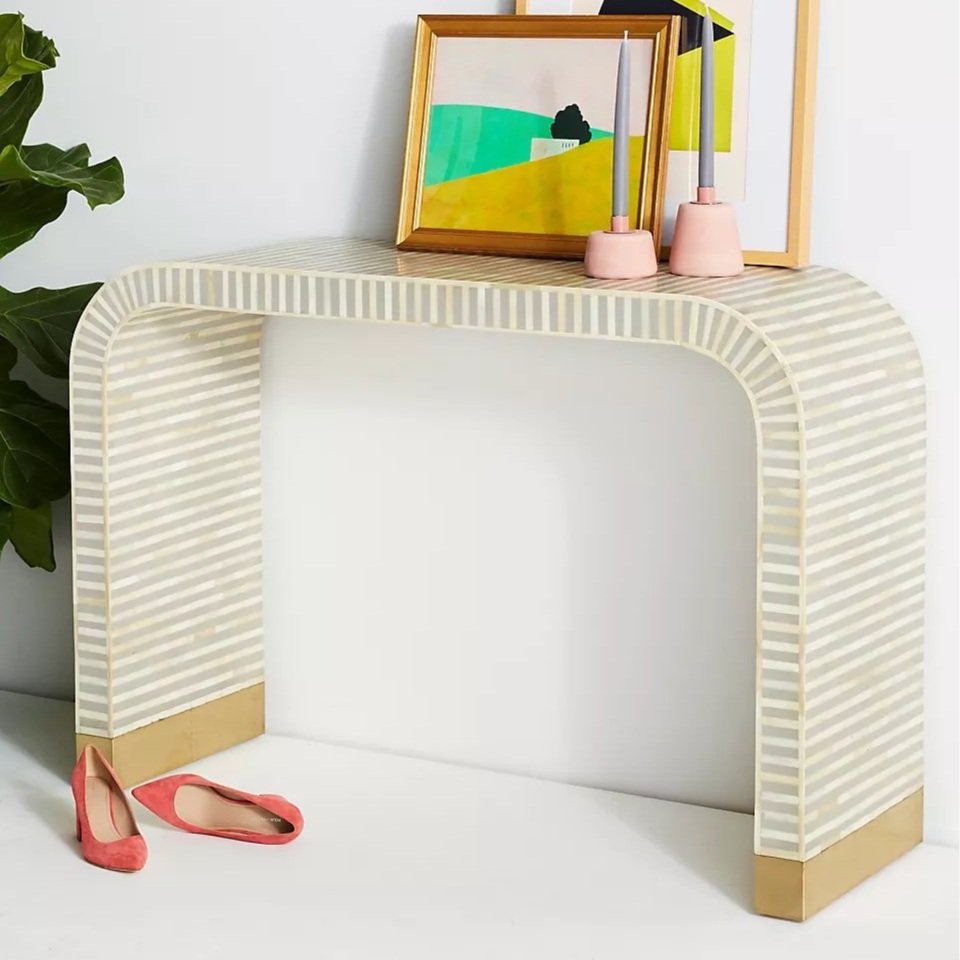 Waterfall Inlay Console Table - $1,398 - Anthropologie