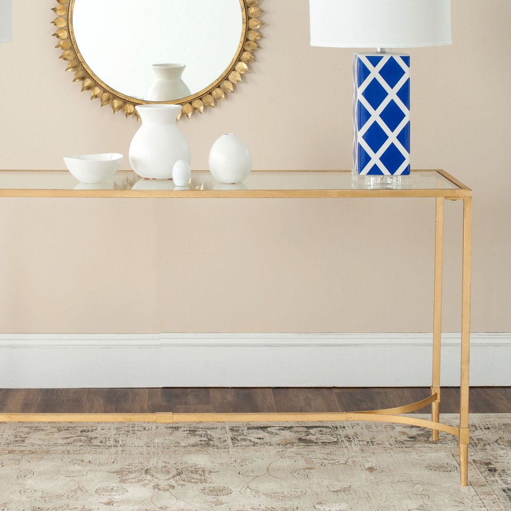 Nala Gold Metal And Glass Console Table - $549.99 - World Market