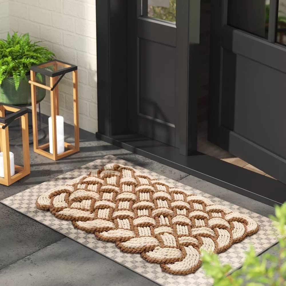 Lovers Knot Coir Doormat - $30