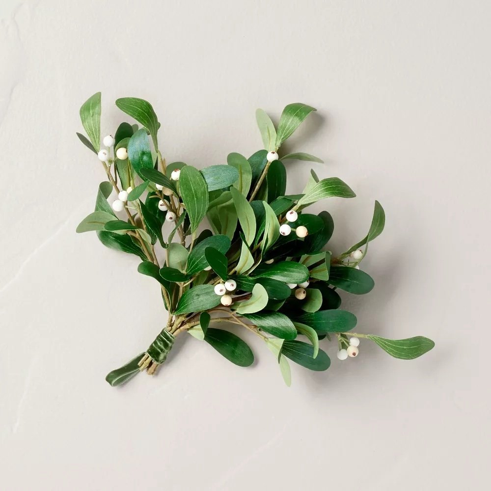 11" Faux Mistletoe &amp; Snowberry Christmas Swag - $9.99