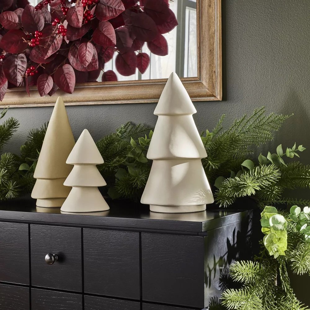 Small Matte Ceramic Christmas Tree Figure - $10