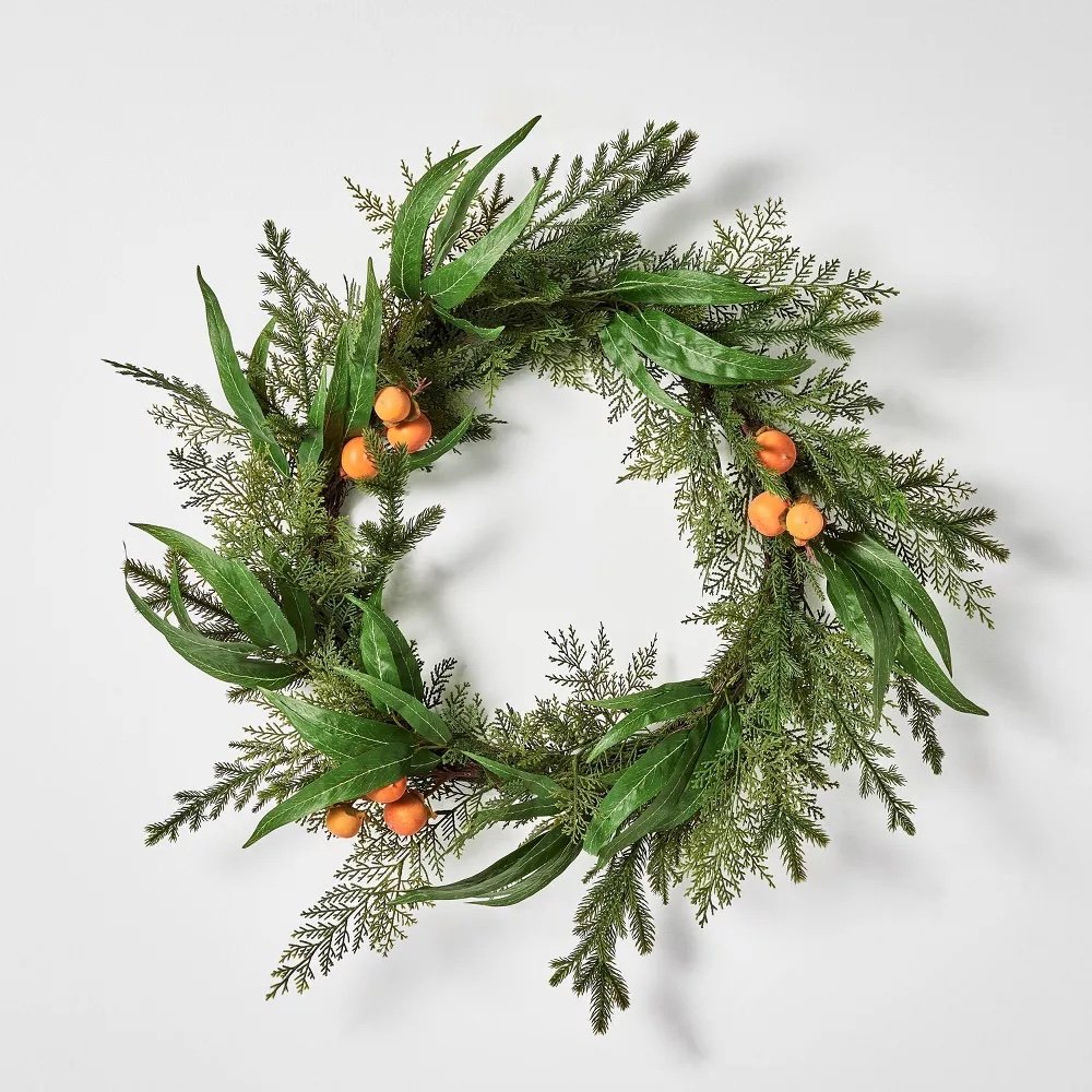 Christmas Wreath with Oranges - $40
