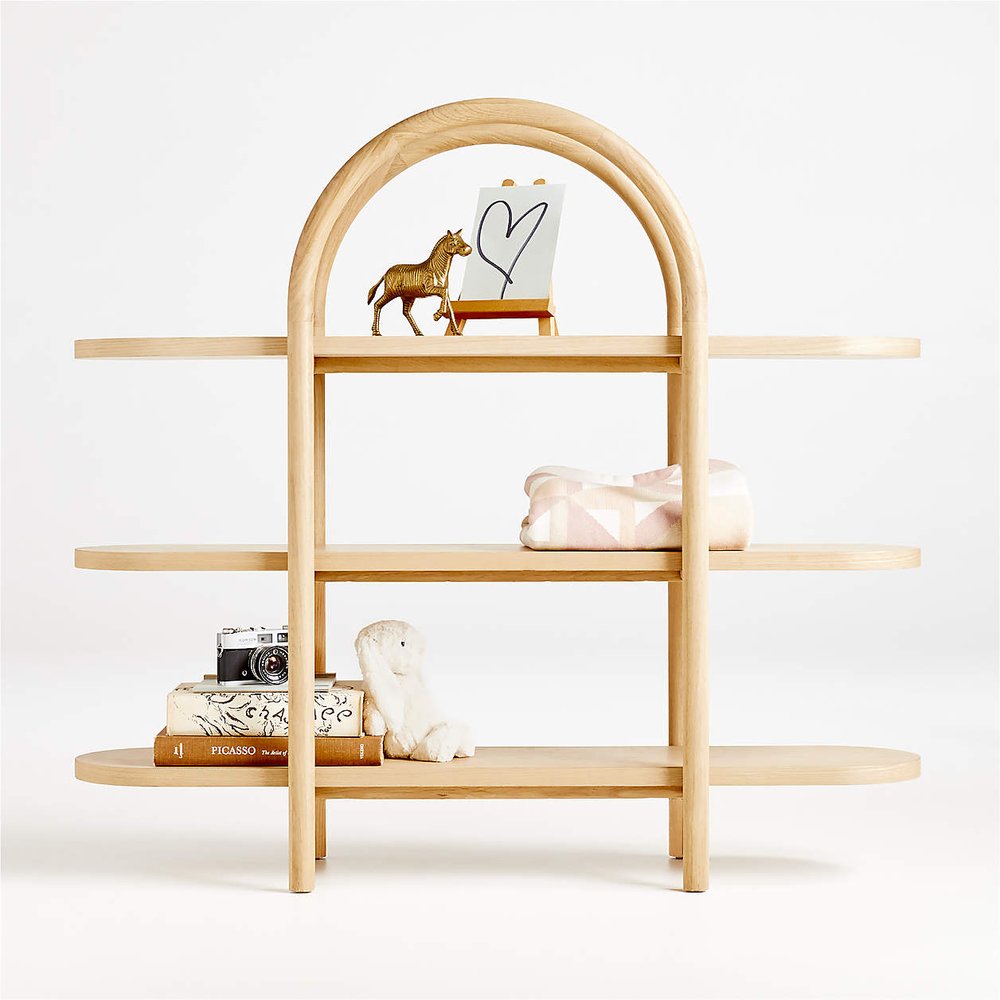 Crate &amp; Kids - $599 - Canyon Natural Wood Wide 3-Shelf Bookcase by Leanne Ford