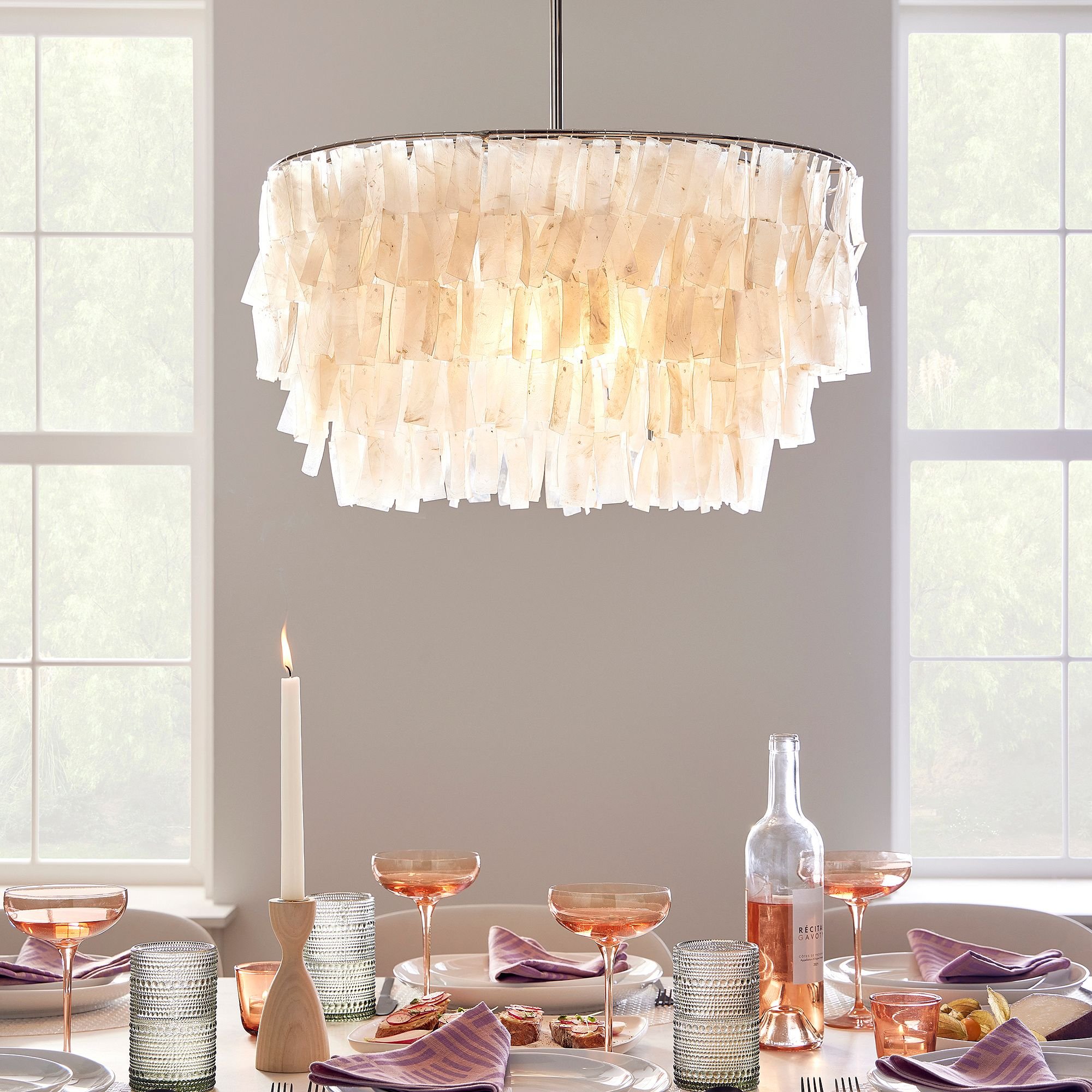 West Elm - $399 - Capiz Round Chandelier