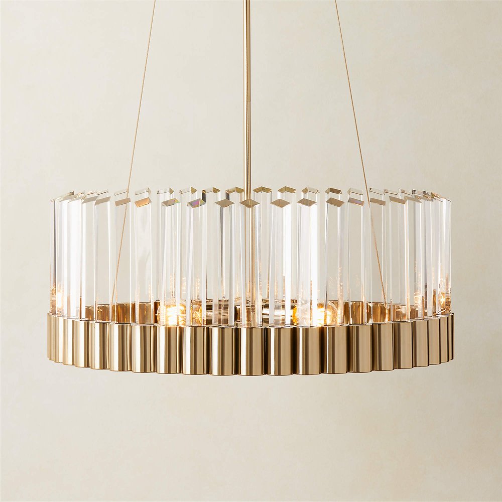 CB2 - $1,199 - Risette Polished Champagne and Crystal Chandelier