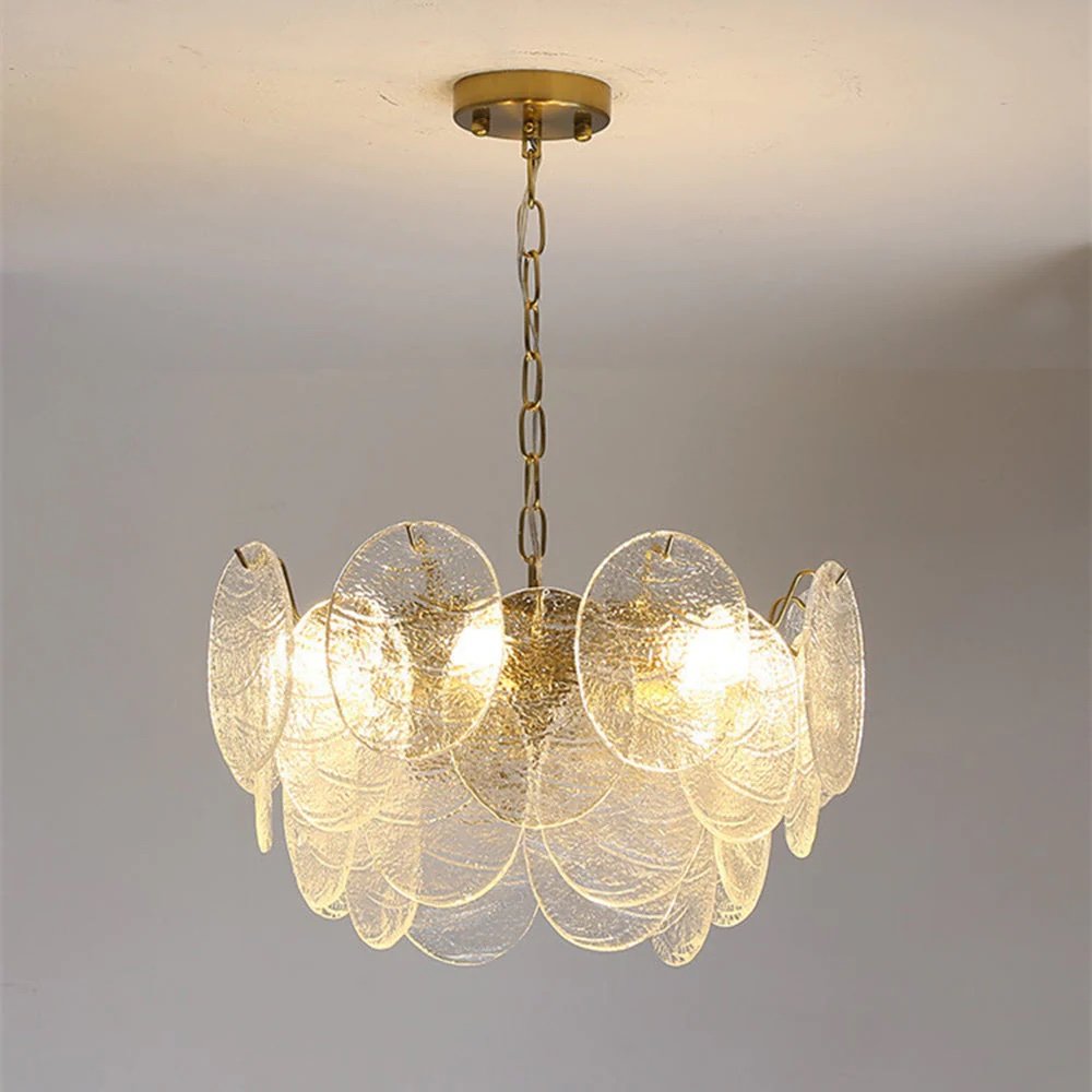 Lamps Modern - $323.99 - Glass Disc Pendant Light Large Ice Glass Chandelier