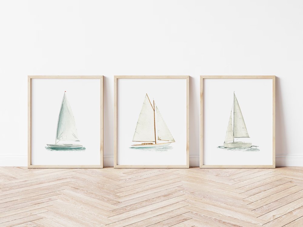 Etsy - $21.60 - Sailboat Nautical Art Prints