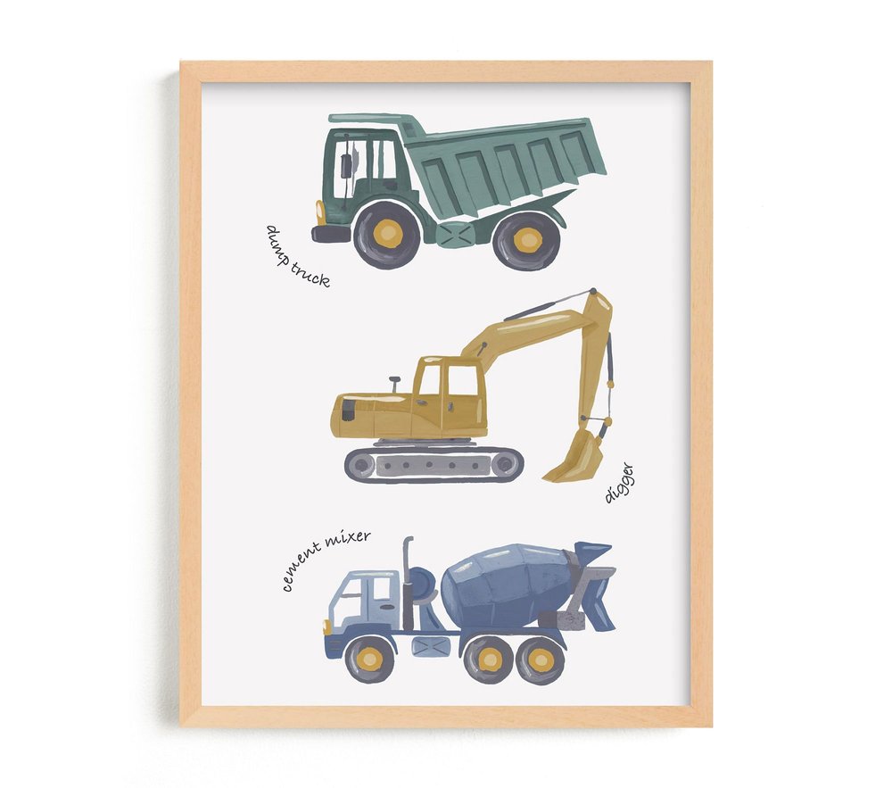 Pottery Barn Kids - $101 - Minted® Tons of Trucks Wall Art by Alice Nelen