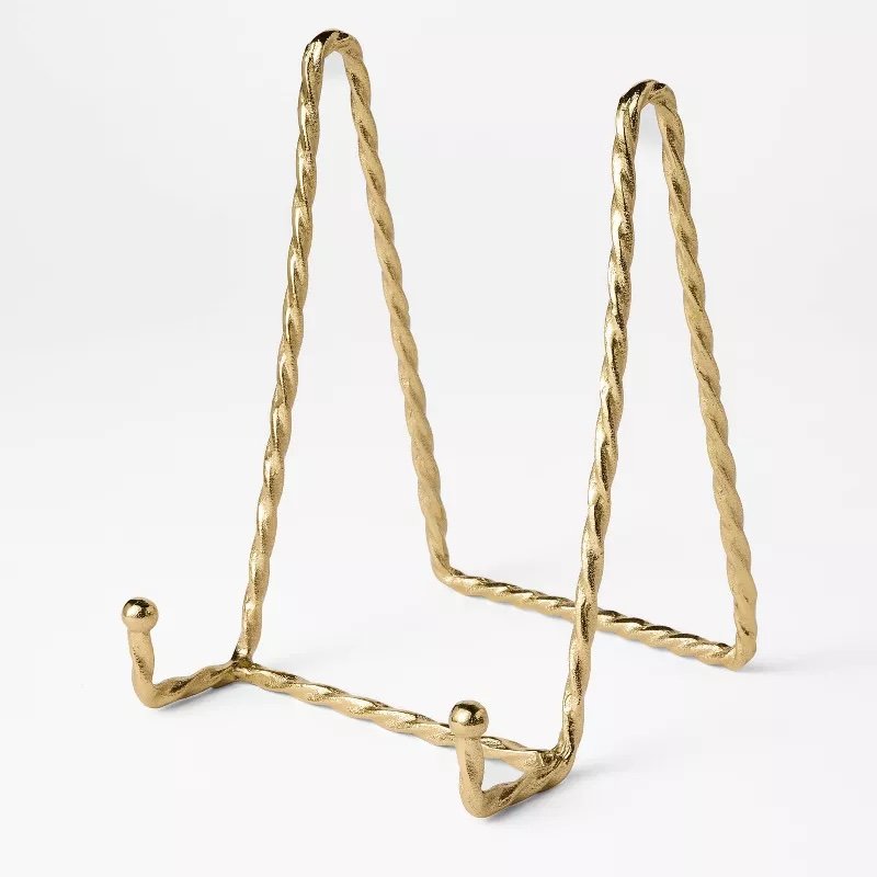 Twisted Brass Book Holder - $15