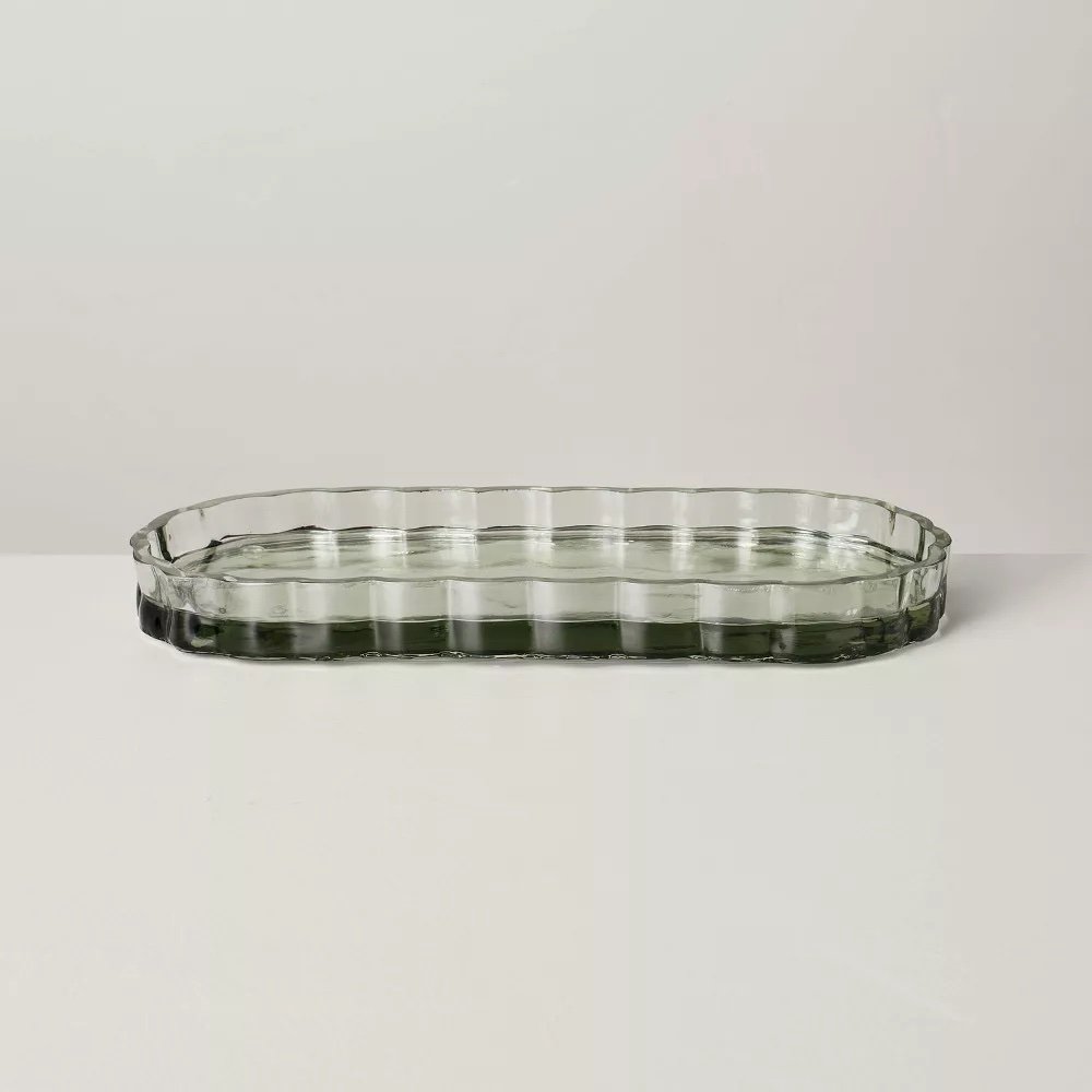 Fluted Glass Bathroom Tray - $9.99