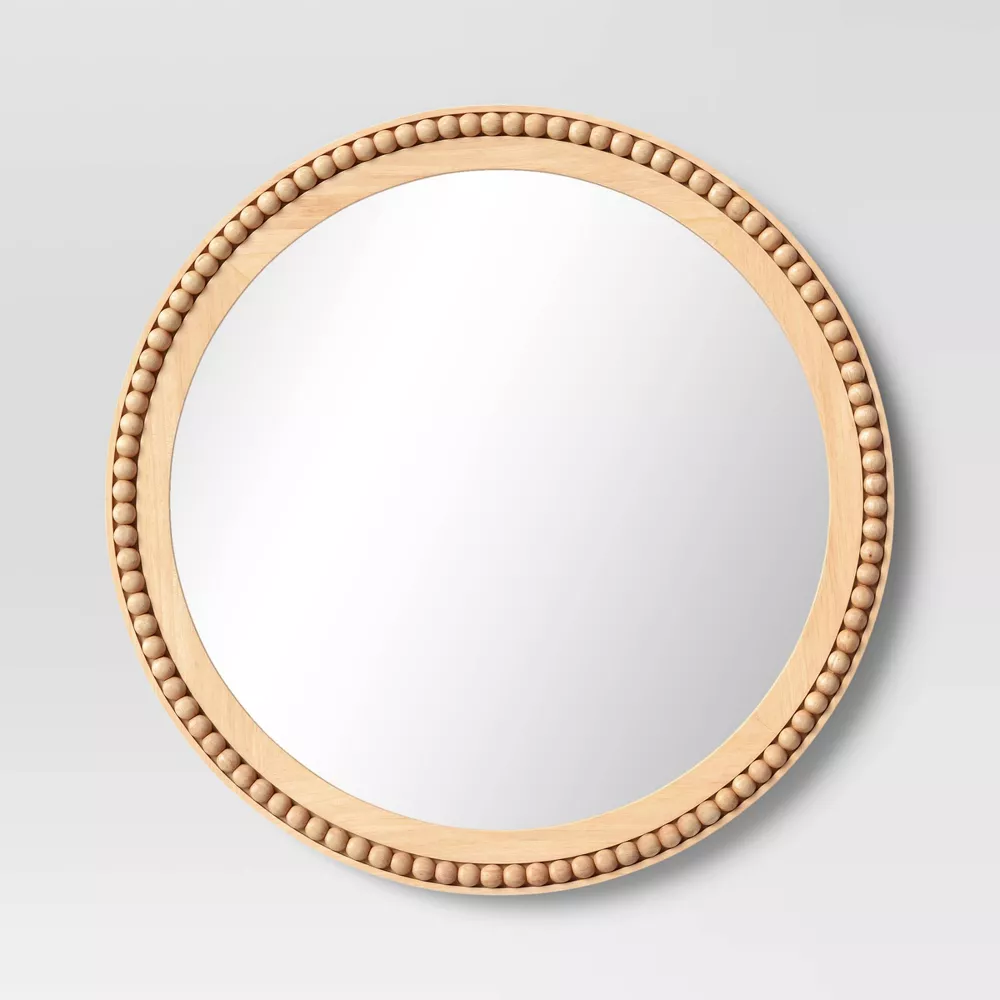 Target - $95 - 28" Dia Round Wooden Beaded Wall Mirror
