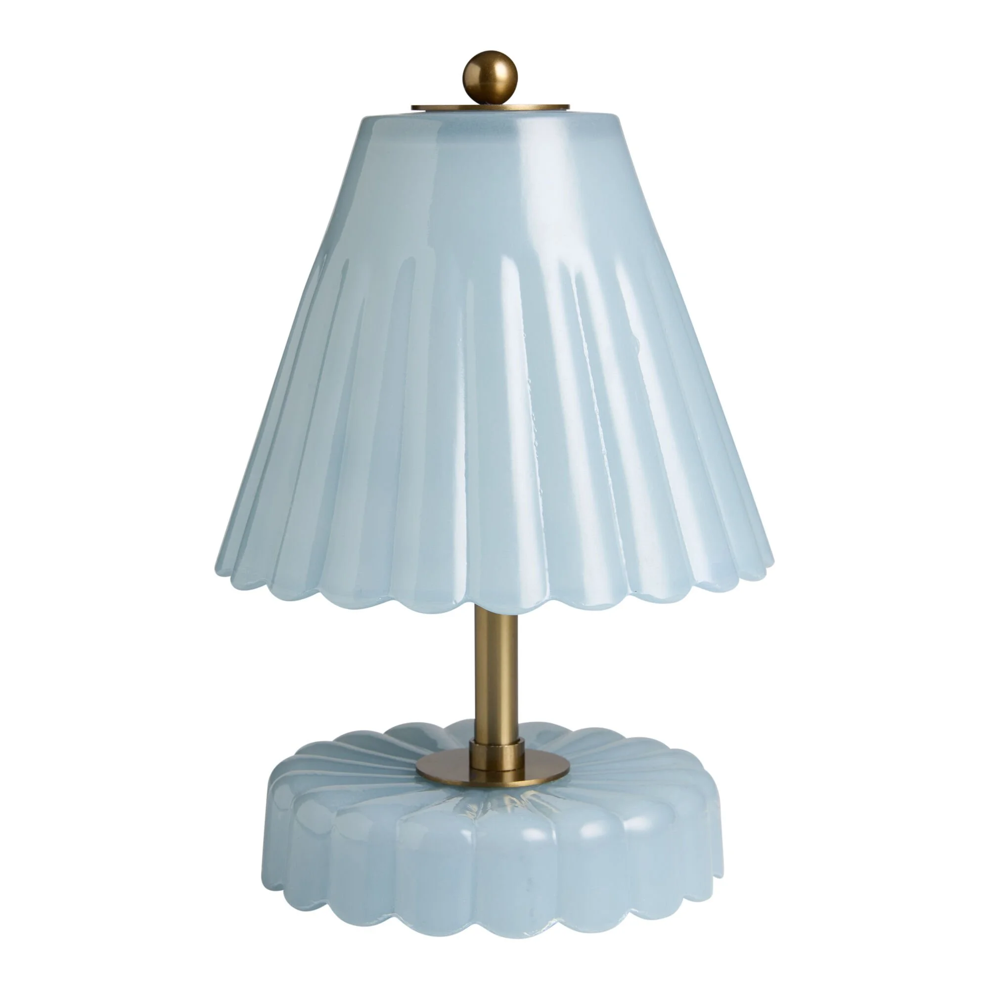 World Market - $79.99 - Daisy Blown Glass Scalloped Empire Shade Accent Lamp