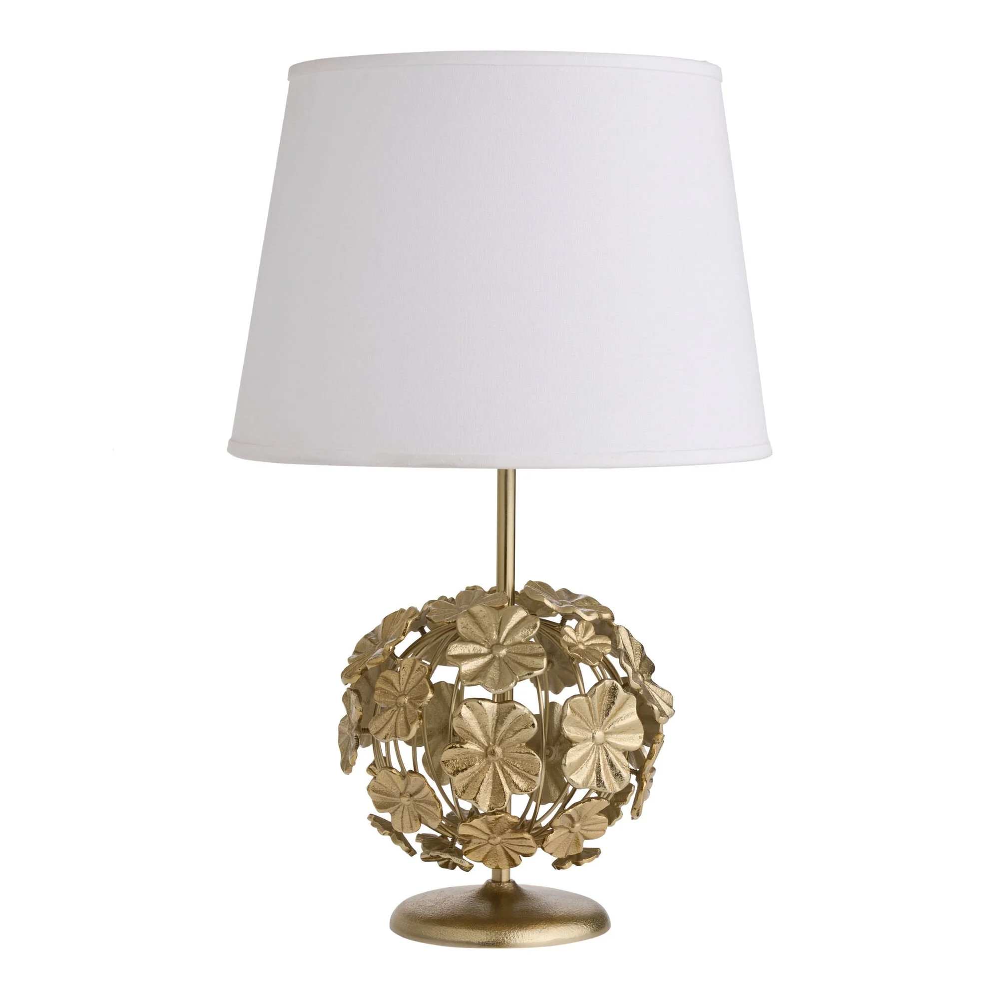 World Market - $99.99 - Fleur Antique Brass Floral Sphere Table Lamp Base