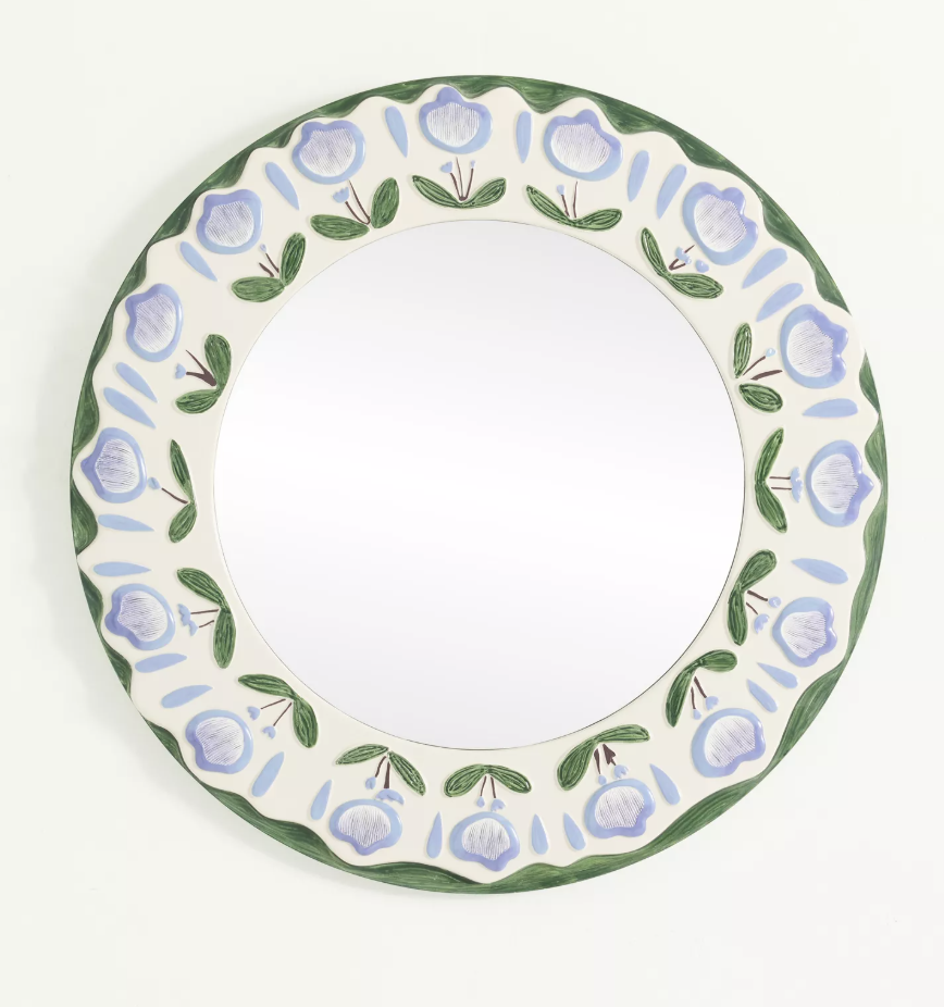 Anthropologie - $268 - Tulip Flower Round Wall Mirror