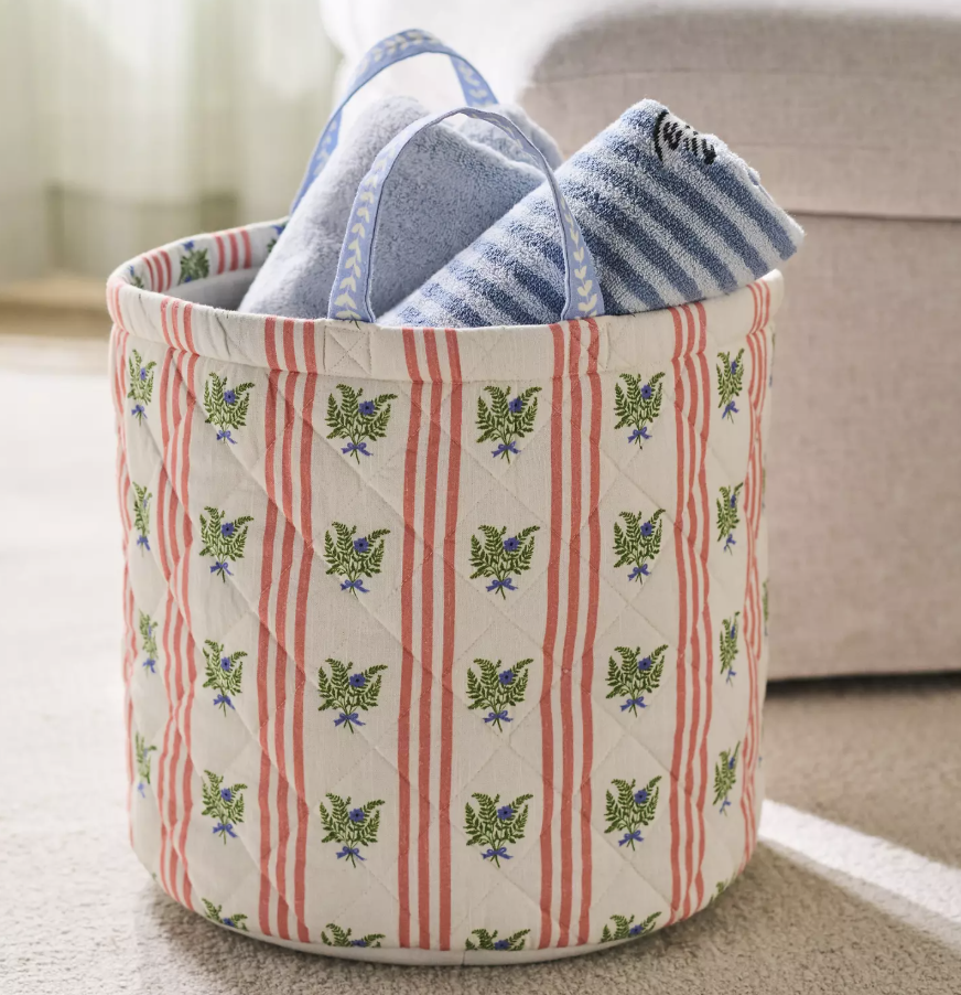 Anthropologie - $48 - Quilted Block Print Basket