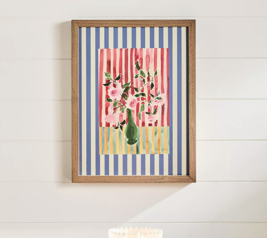 Anthropologie - $258 - Striped Florals #1 Wall Art