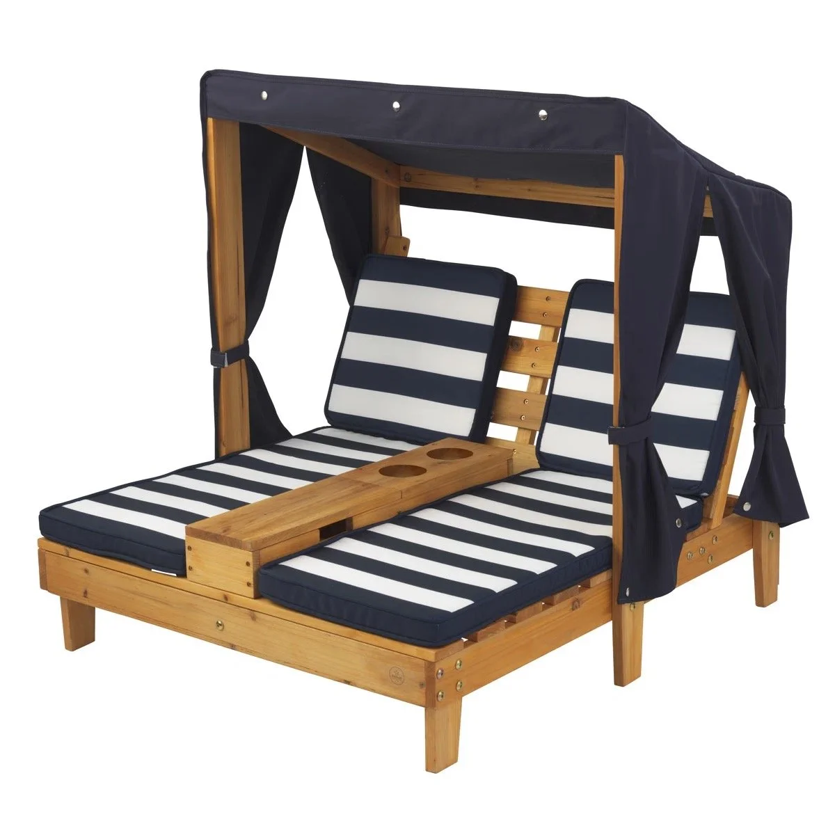 Wayfair - $125.16 - Kids' Wooden Outdoor Double Chaise Lounger with Cup Holders