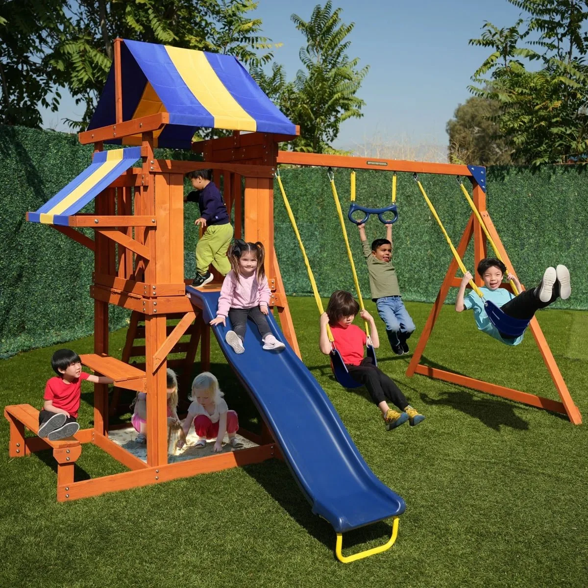 Wayfair - $429 - Sportspower Sunnyslope Wooden Swing Set