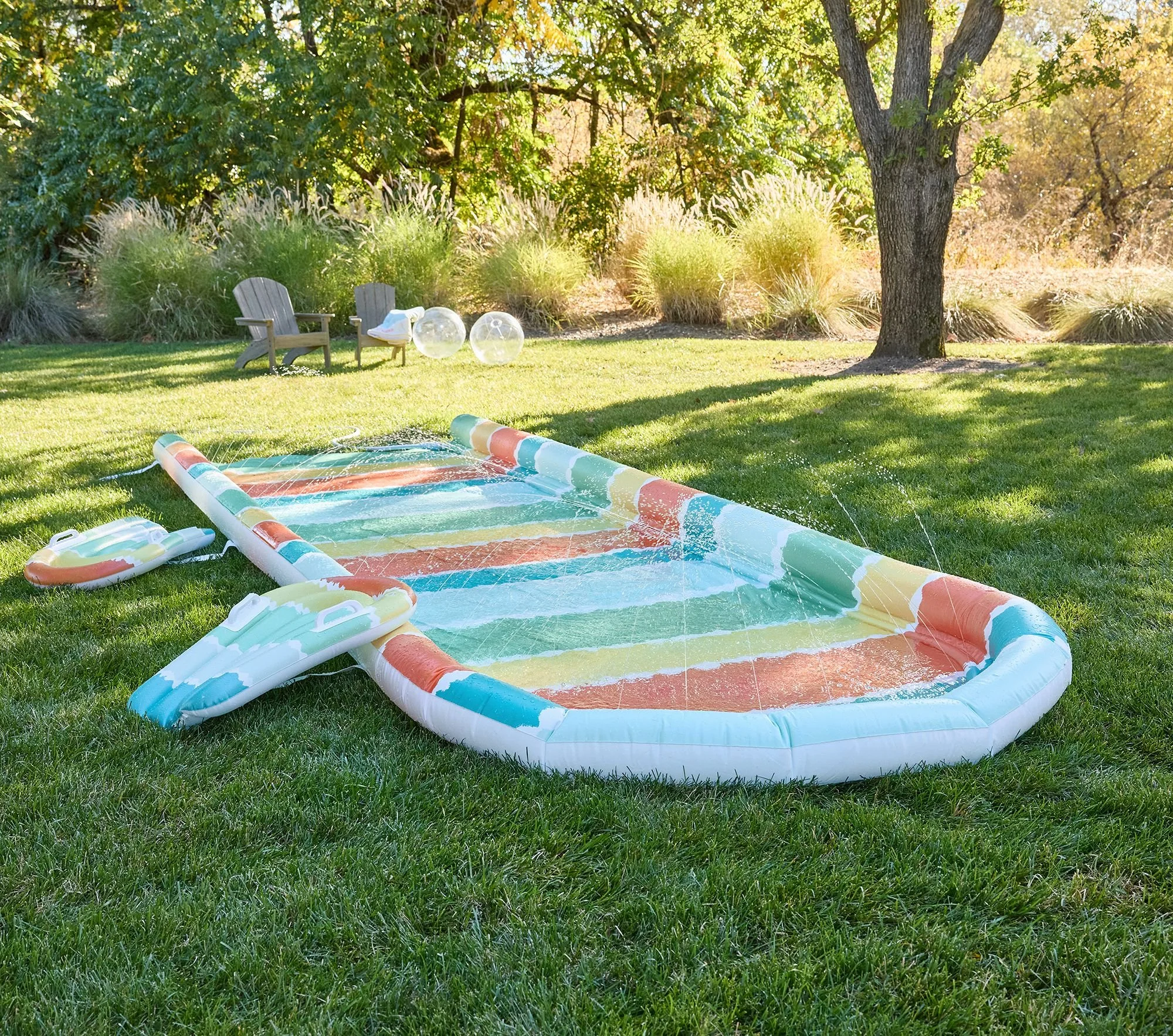 PB Kids - $119 - Rainbow Stripe Inflatable Water Slide