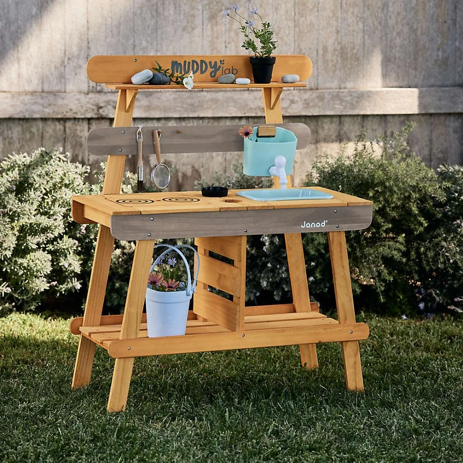 Crate &amp; Kids - $199 - Janod Kids Muddy Lab Outdoor Play Kitchen