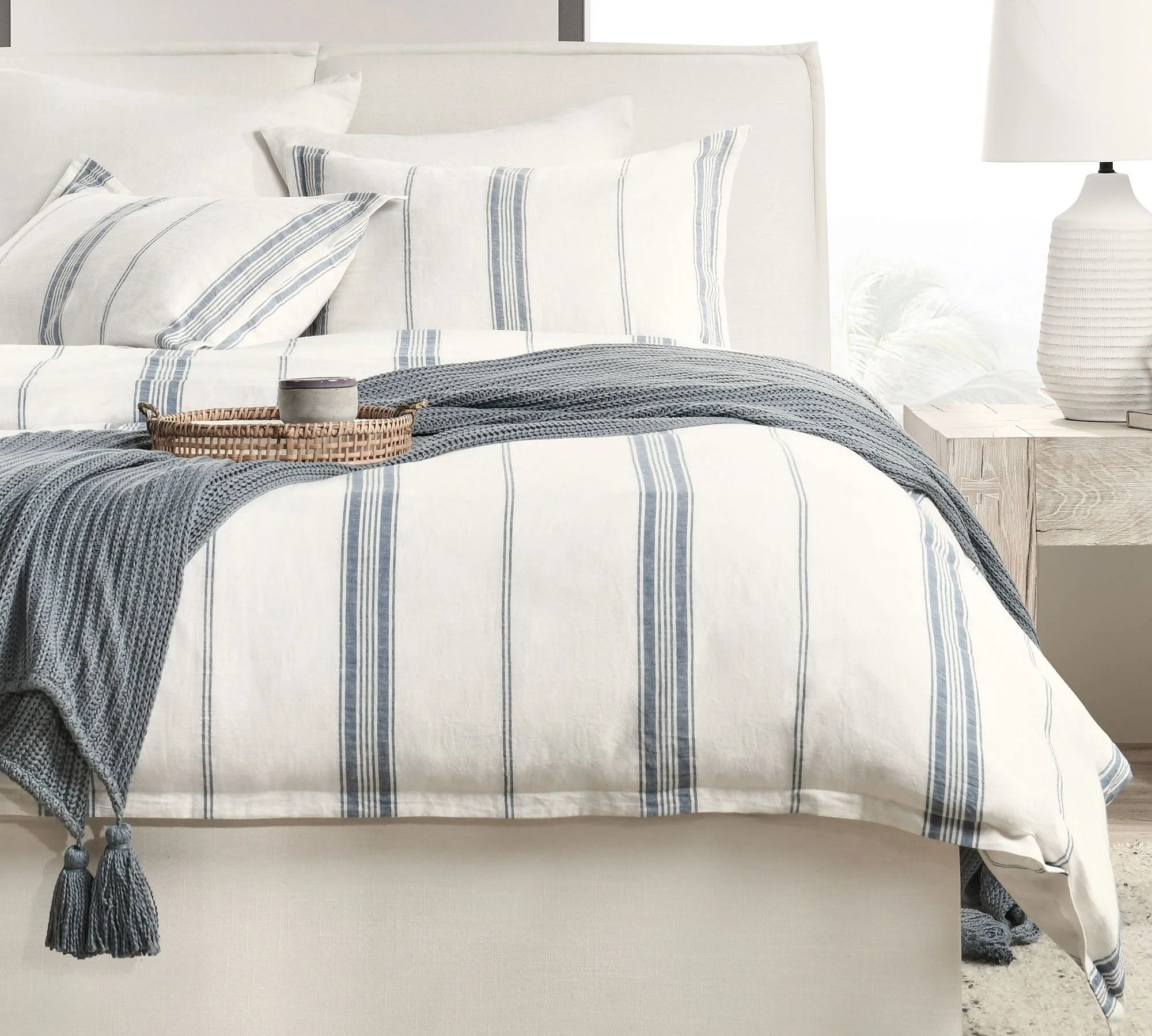 Pottery Barn - $499 - Caprina Linen Cashmere Striped Duvet Cover