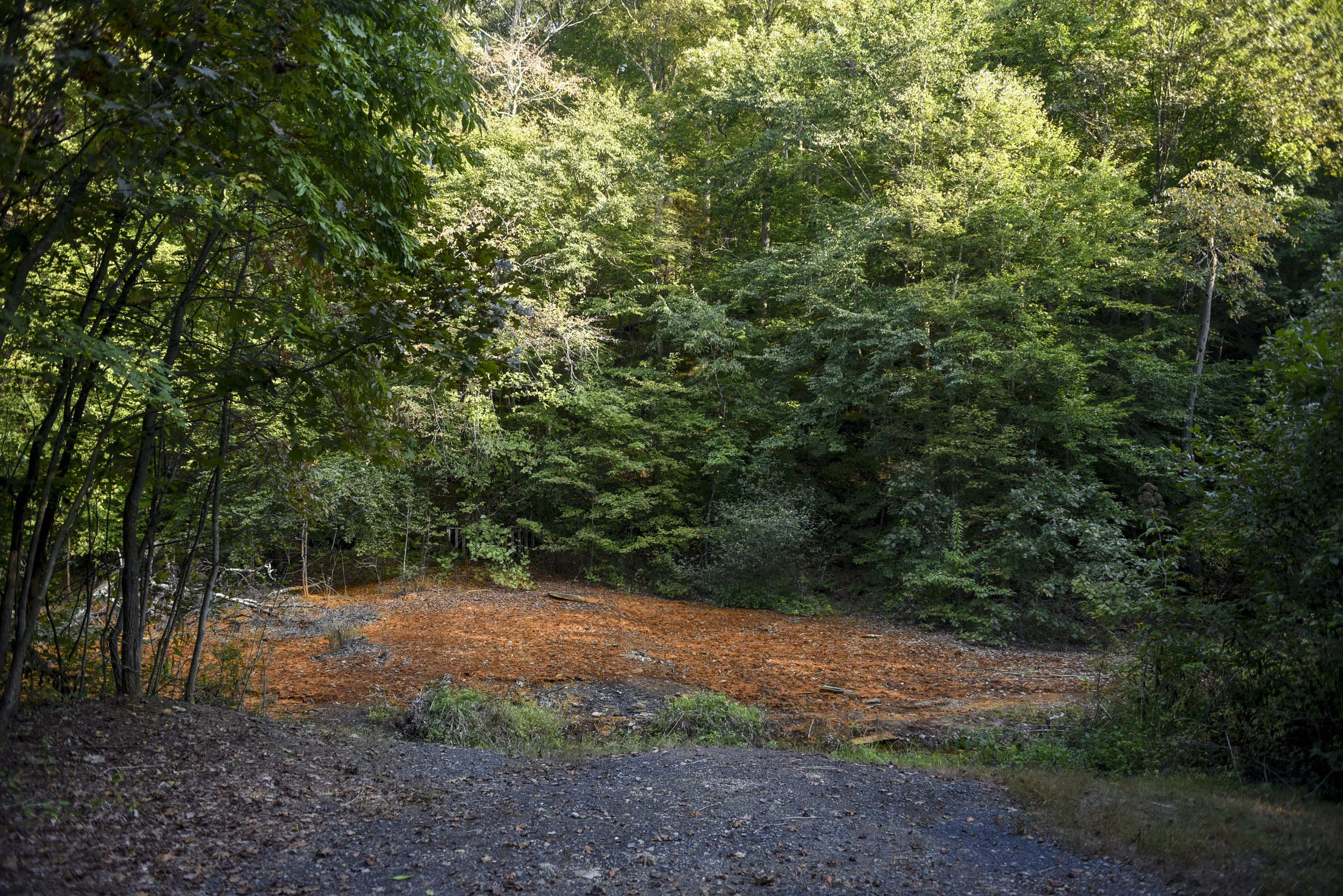 The Majestic Mine opening is just a short drive east from Movies 10 in Nelsonville, right off of U.S. Route 33. The ground surrounding the mine opening is so polluted that even when the area hasn't seen much rain, the mud is a bright orange and is that color inches deep into the ground. 
