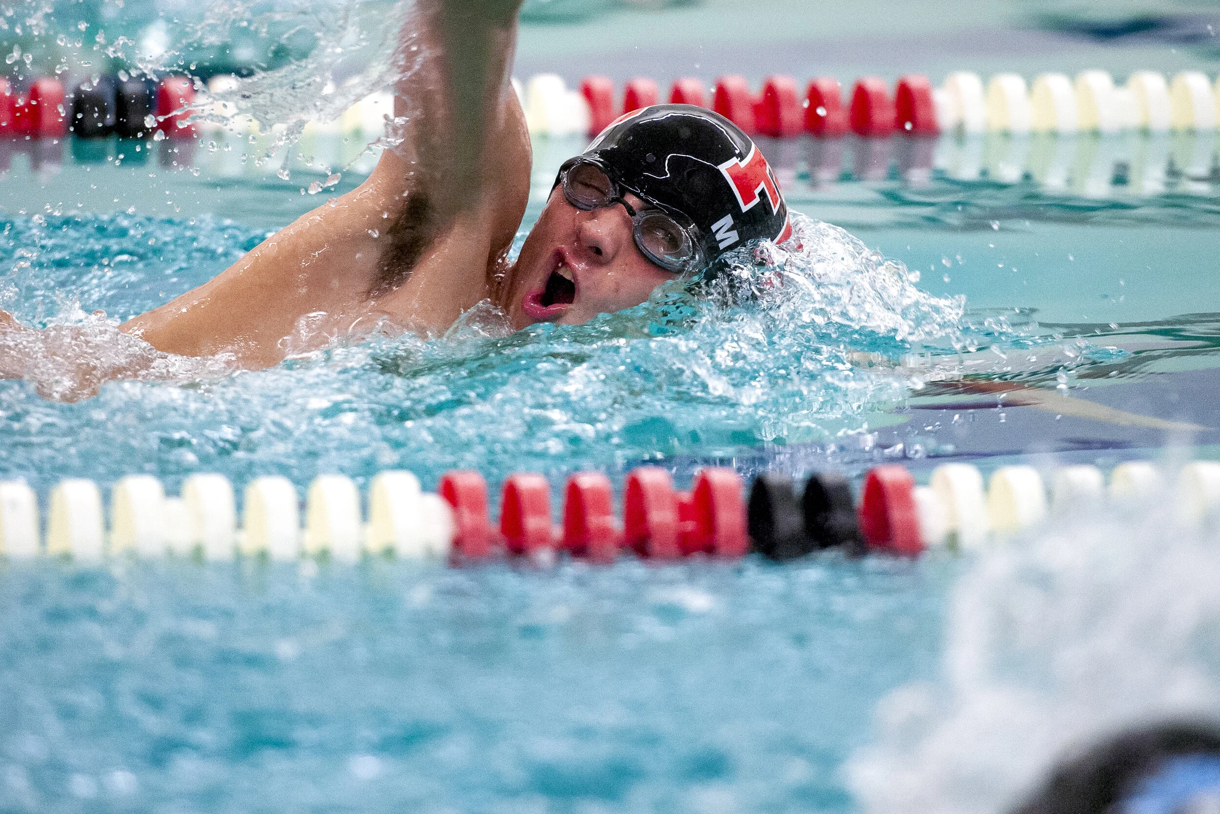  Fairview High School junior Jonathan Millward competes in the 500-yard freestyle against Harborcreek on December 19, 2019 at FHS in Fairview, PA. 