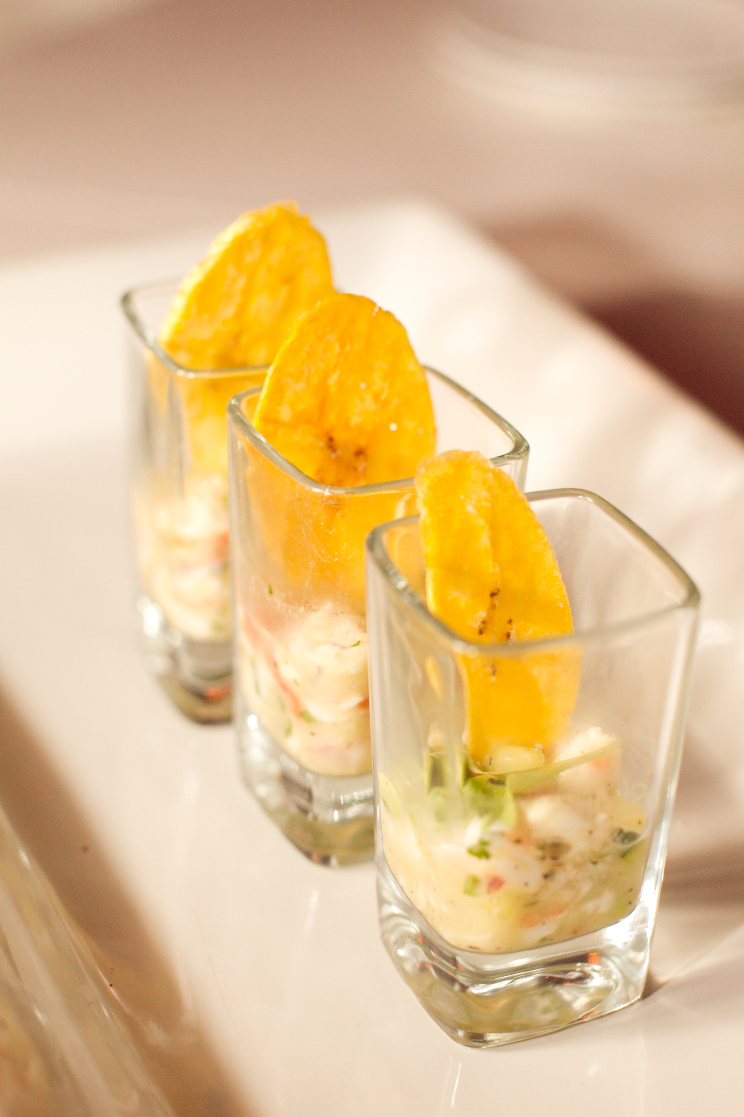   Ceviche Shooter with Plantain Chip  