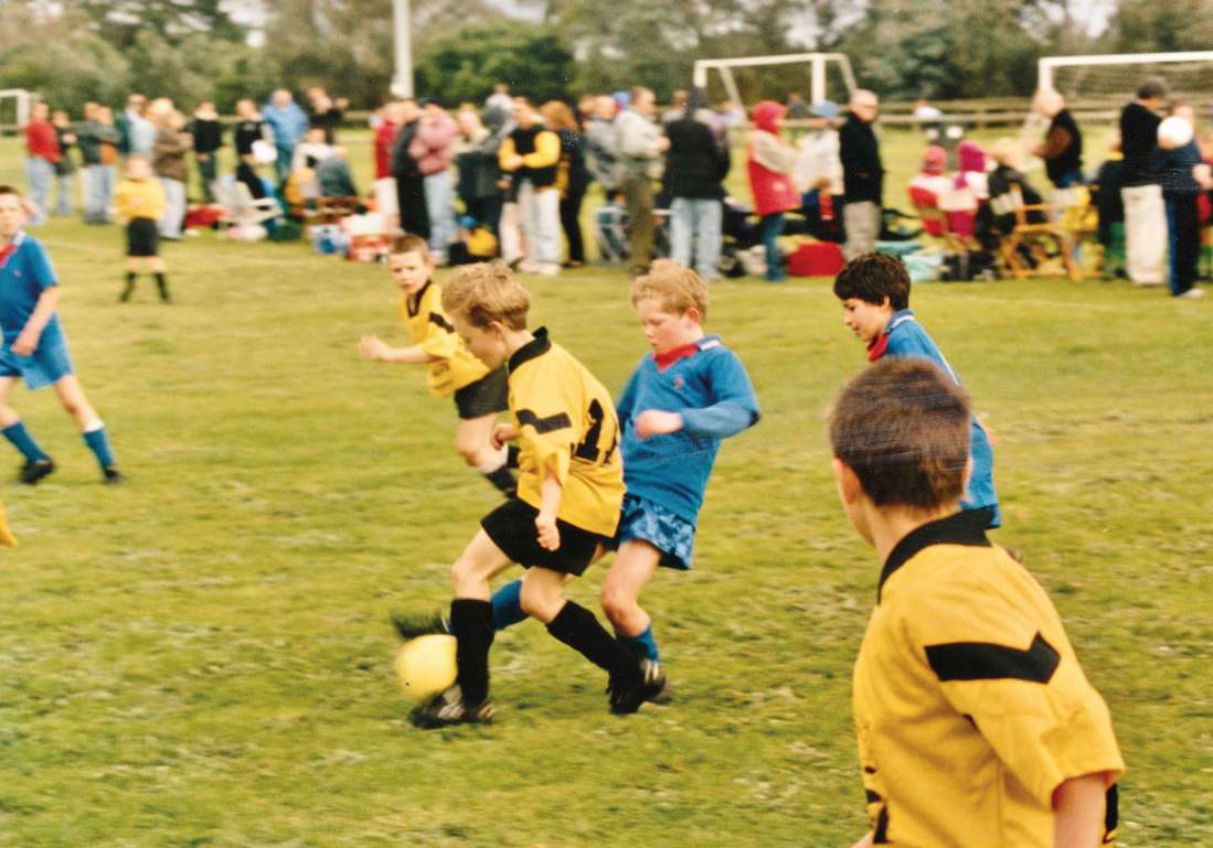 Young Tiger Cameron Howe manoeuvres the ball past a Langwarrin opponent. Cameron’s No.11 shirt is one of the items Seaford United will be donating to an East Timor sister club.