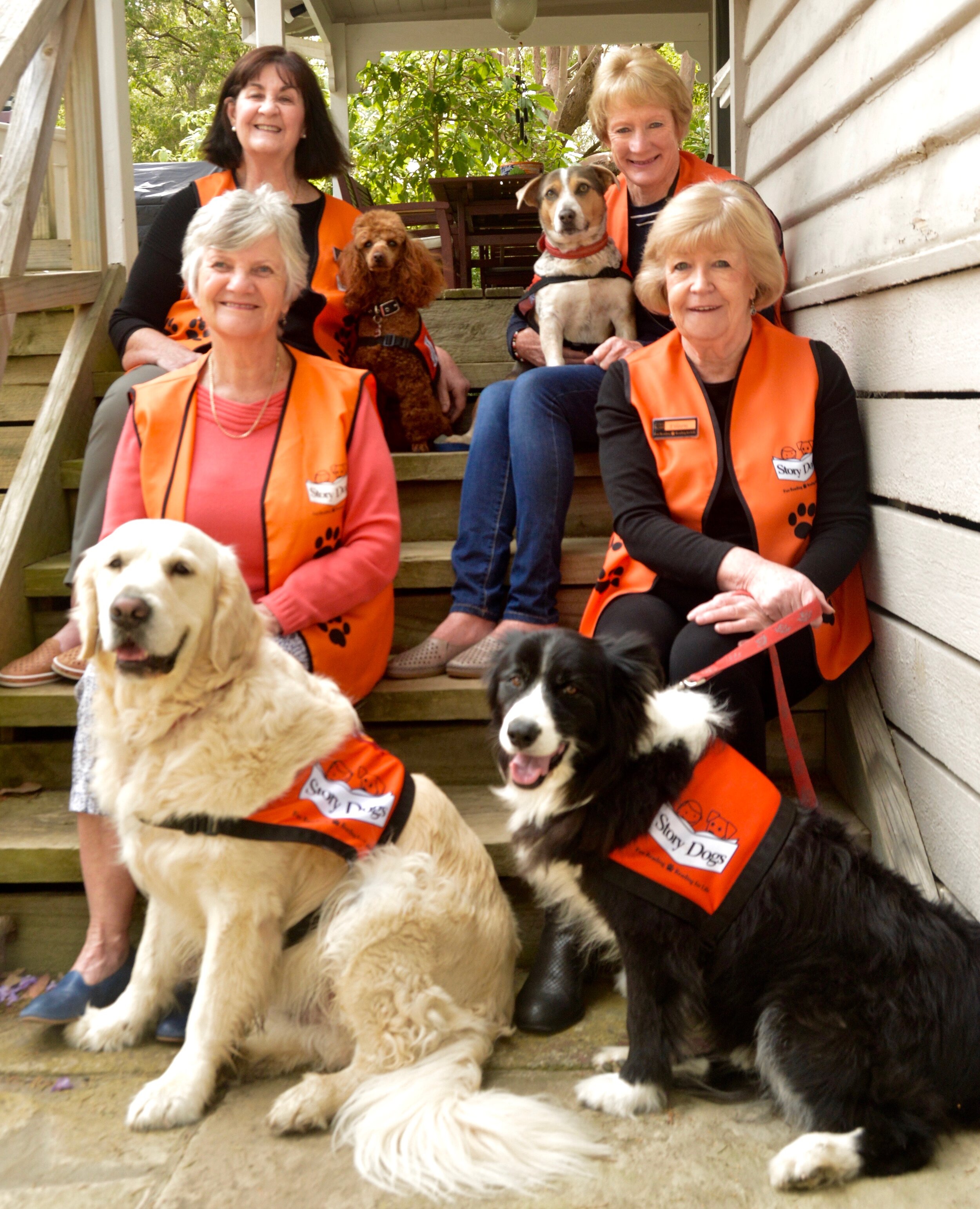 Back row from left: Ann with Harry, Cathy with Roy, (front row) Sandra with Paddy, and Eileen with Ruby.