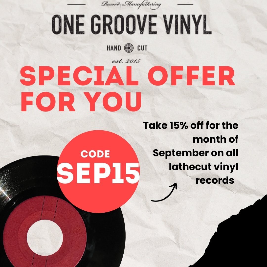 Take 15% off on all lathecut vinyl the rest of September! Use code SEP15