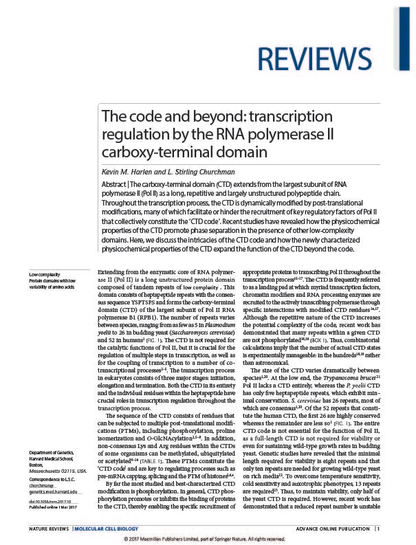 The code and beyond: transcription regulation by the RNA polymerase II carboxy-terminal domain