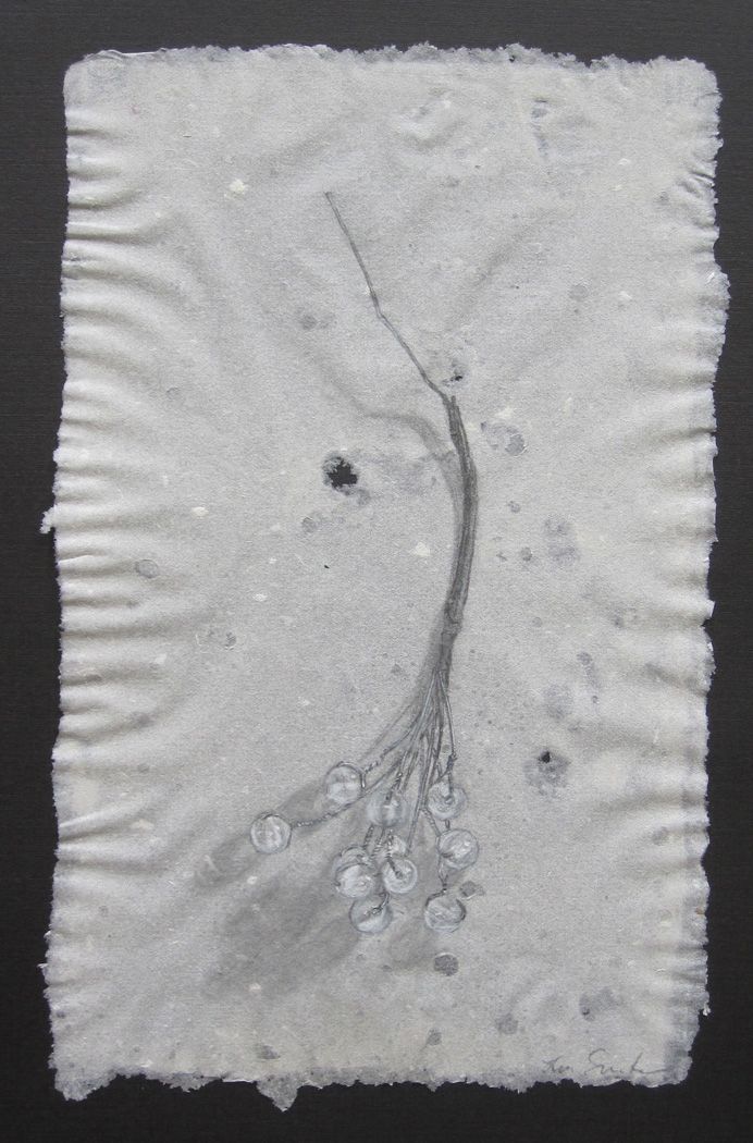   Beads , 2011,&nbsp;pencil and white charcoal on handmade abaca paper, 8" x 5" 