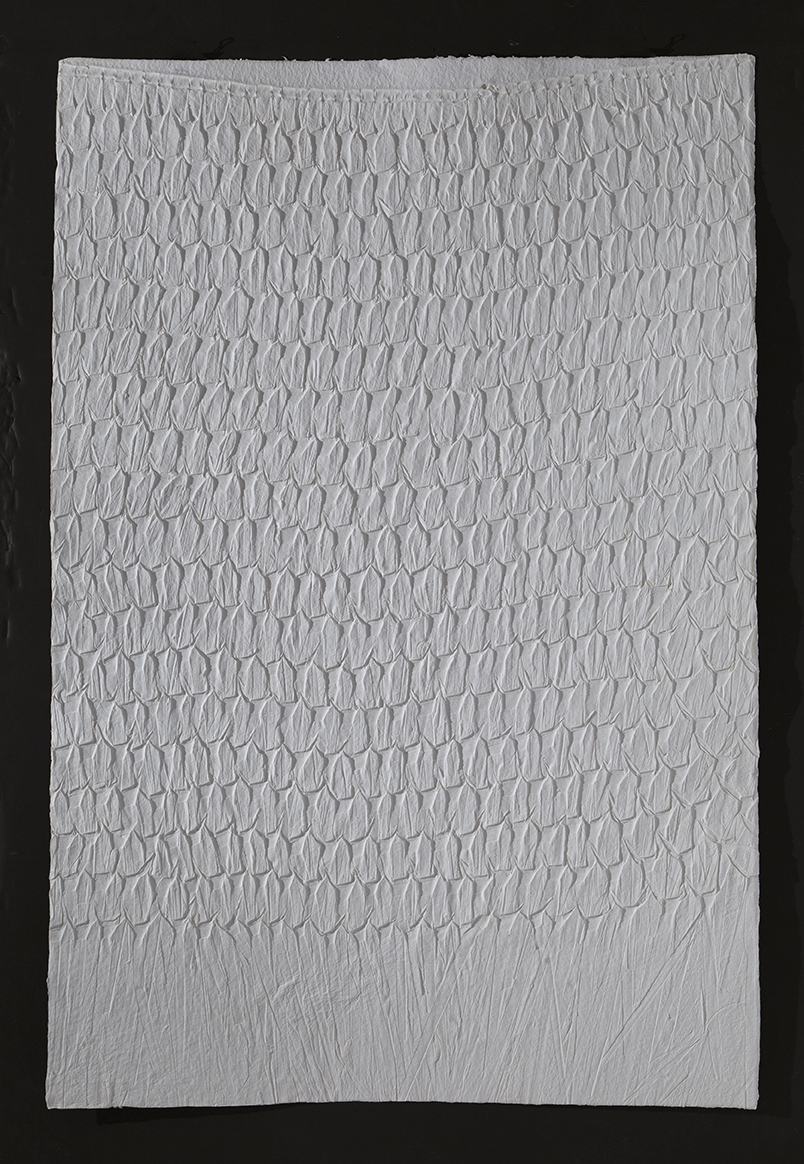   Palm print,  2016, cast cotton paper, 60" x 40" 