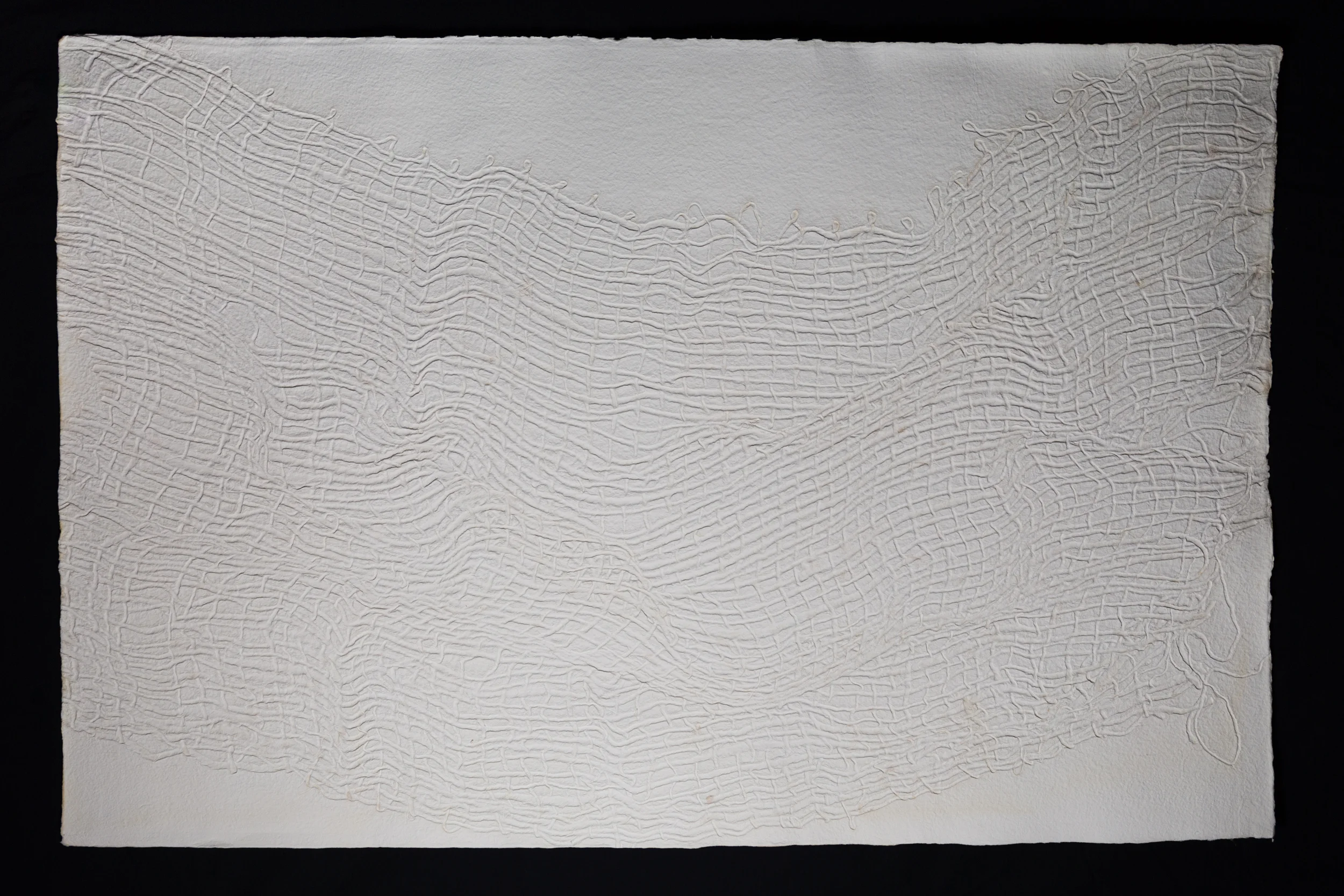 Wave , 2017, cast cotton paper, 40" x 60"