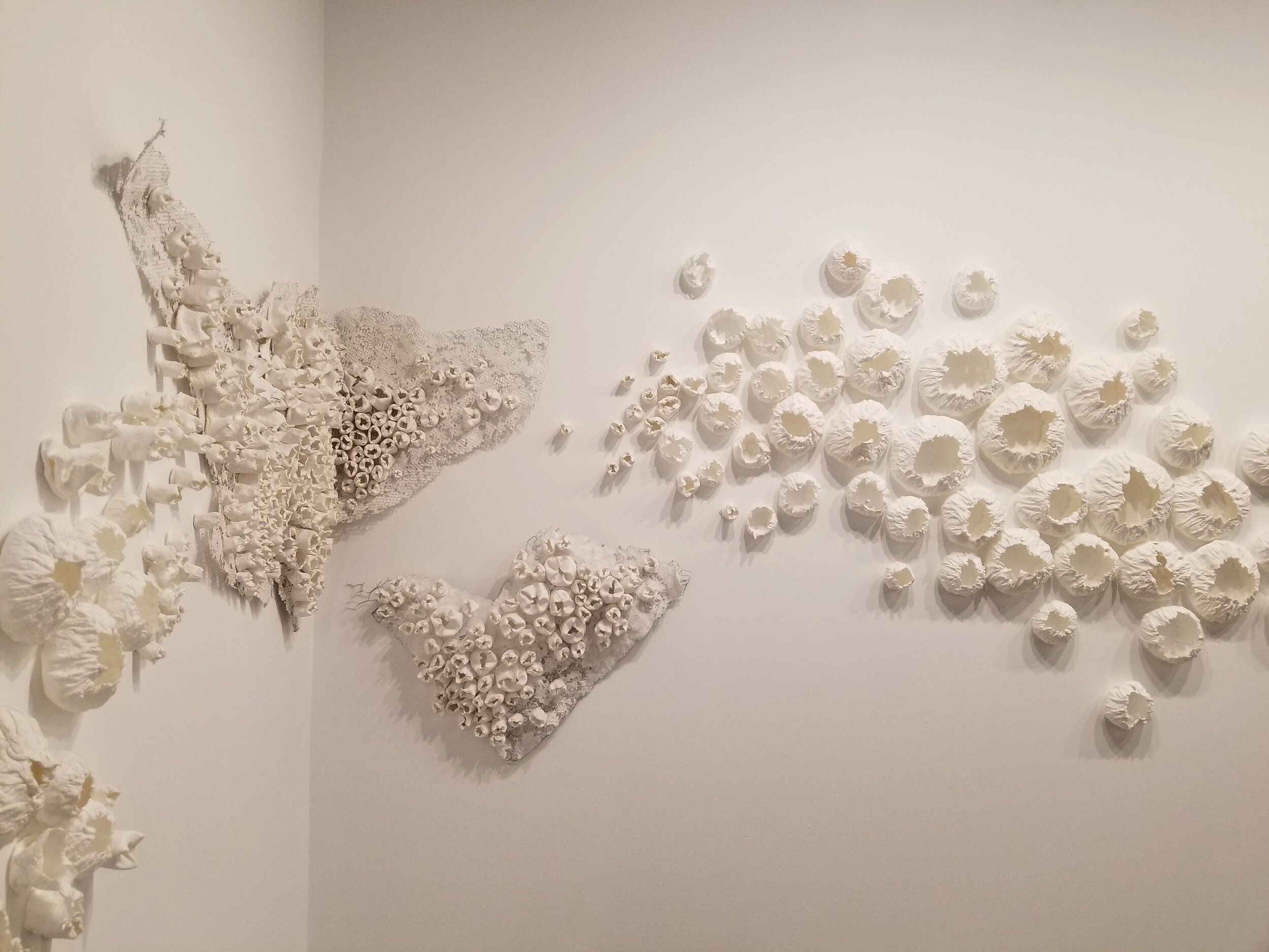  Accumulation, 2019, handmade cotton paper, wire mesh, dimensions variable     