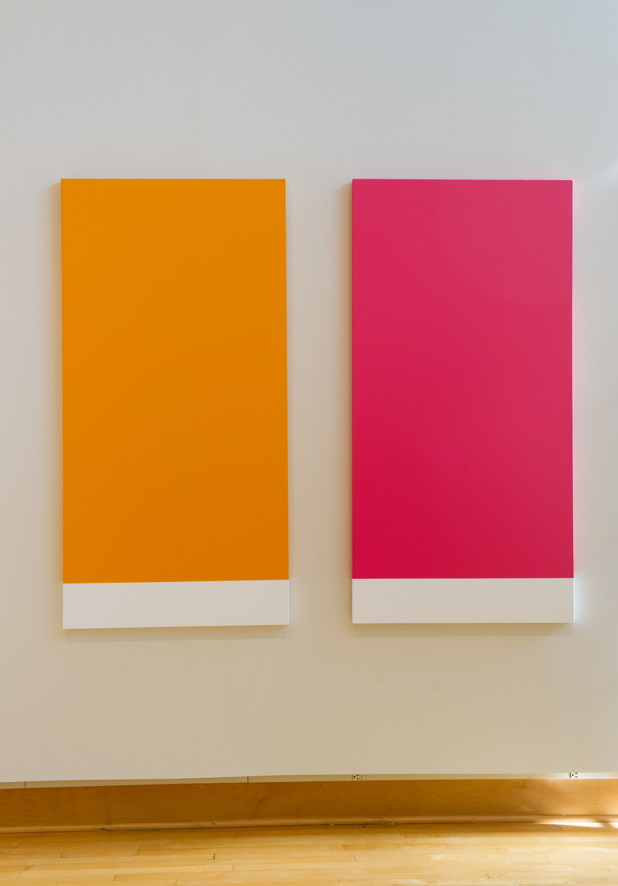 Orange Rectangle, 14-1159 & Raspberry Rectangle, 17-1930 (after Kelly)